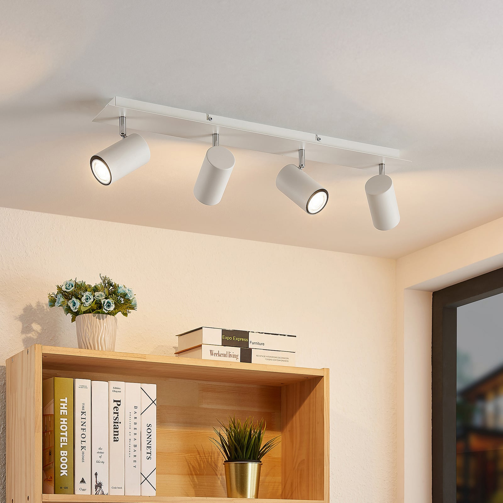 Lindby Deckenstrahler Joffrey LED Strahler 4-flg dimmbar weiß 70cm Aluminium - 4251911728521