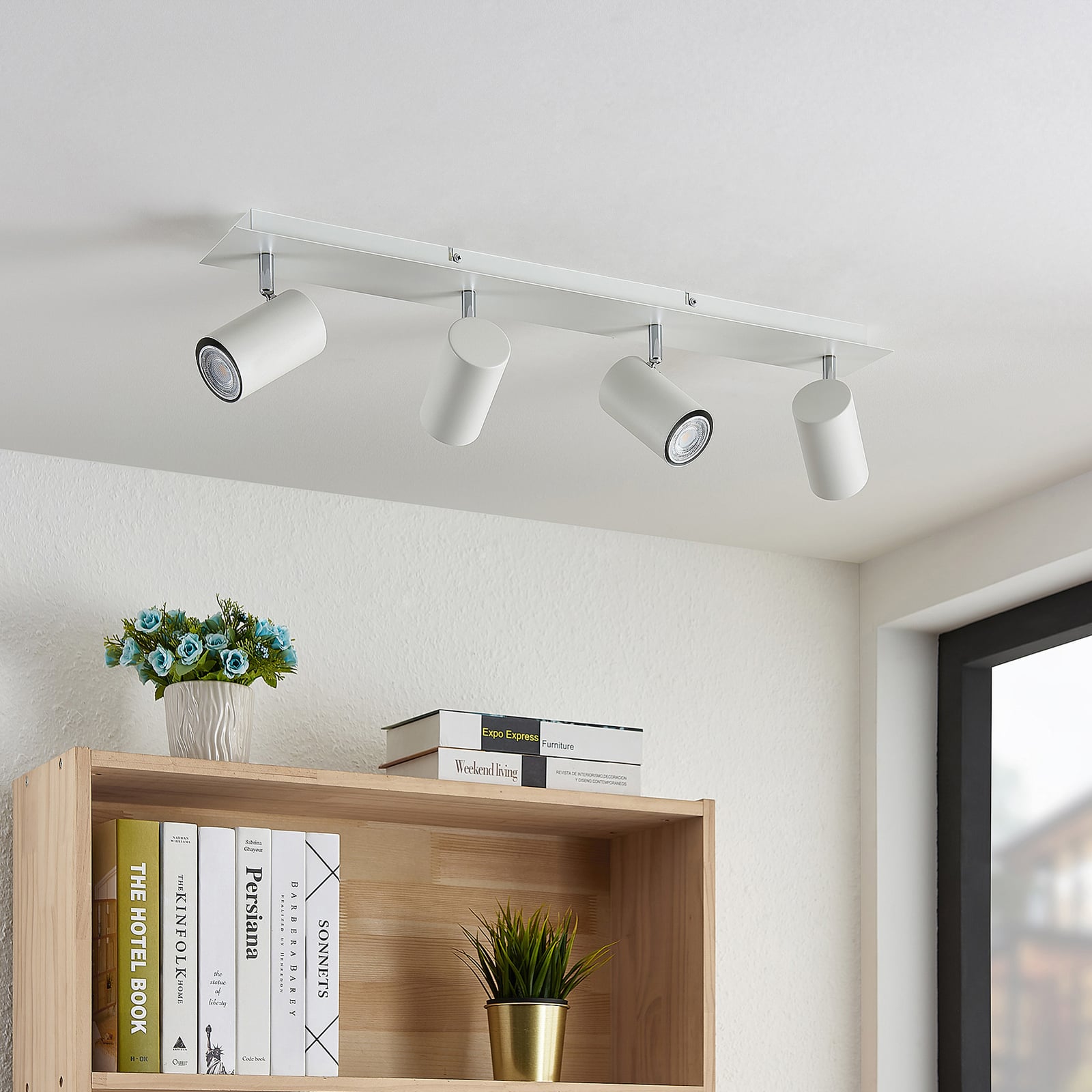 Lindby Deckenstrahler Joffrey LED Strahler 4-flg dimmbar weiß 70cm Aluminium - 4251911728521
