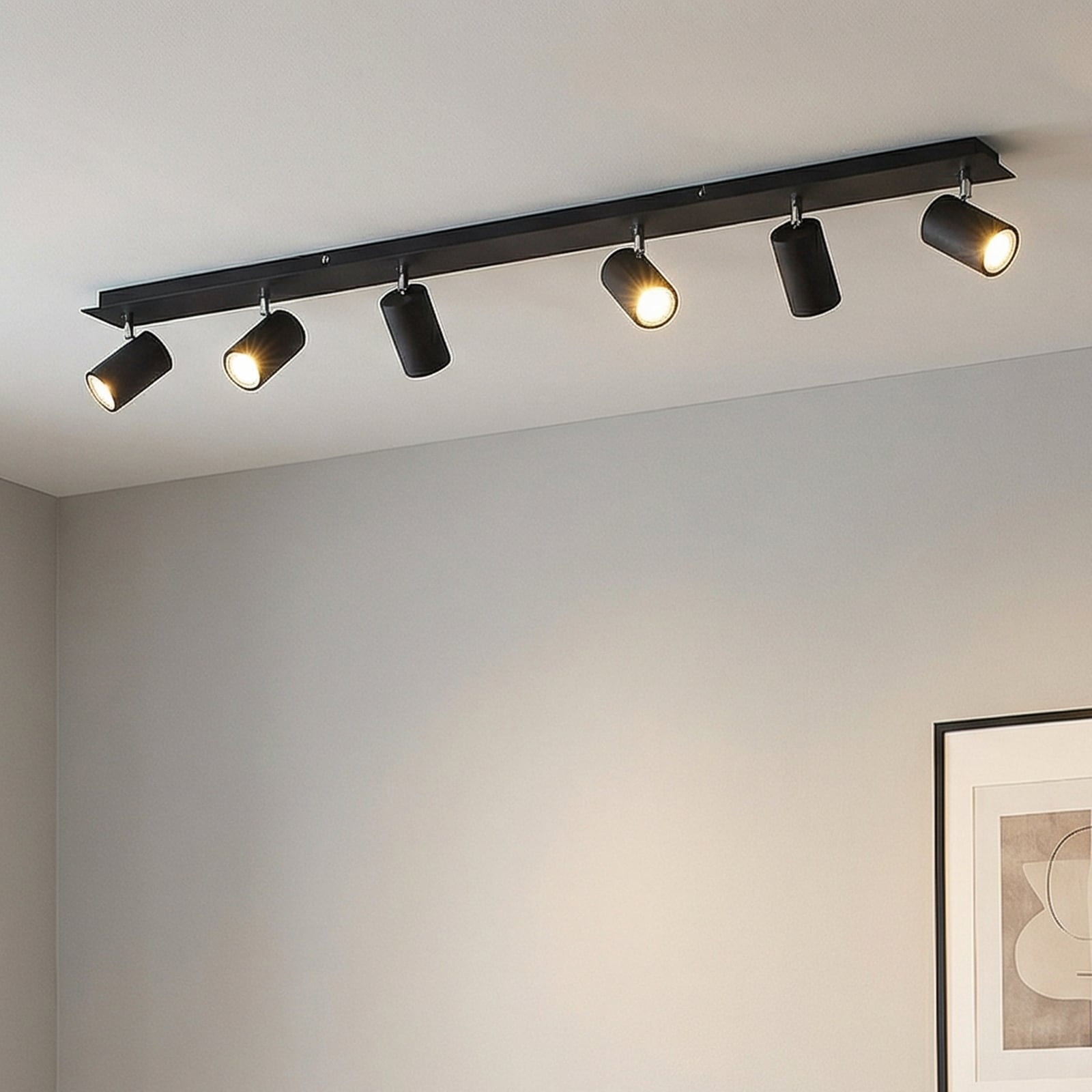 Lindby Deckenstrahler Joffrey LED Strahler 6-flg dimmbar schwarz 116cm Leuchte - 4251911728590
