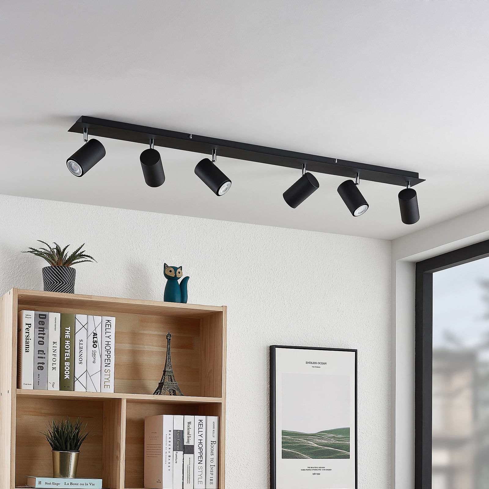 Lindby Deckenstrahler Joffrey LED Strahler 6-flg dimmbar schwarz 116cm Leuchte - 4251911728590