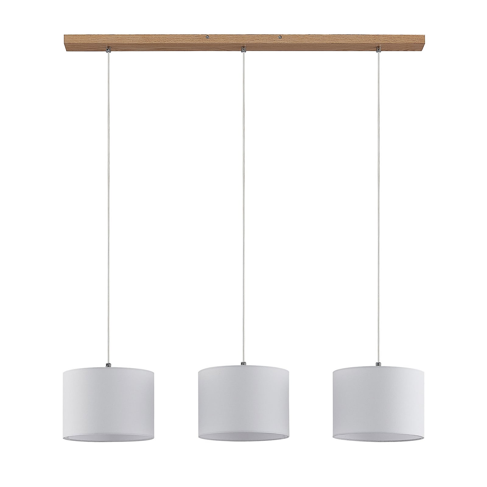 Lindby Hängeleuchte Imarin LED Pendelleuchte dimmbar E27 Textil Holz weiß 100cm - 4251911728996