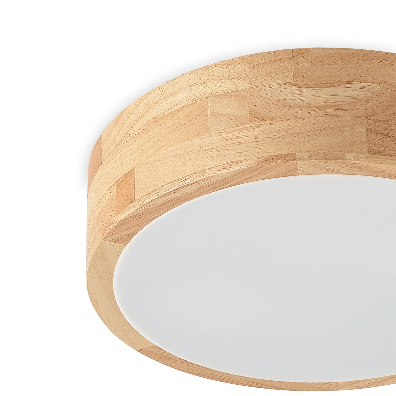 Lindby Deckenlampe Tanju LED Lampe Leuchte dimmbar Holz Ø30cm weiß 2-flg - 4251911729030