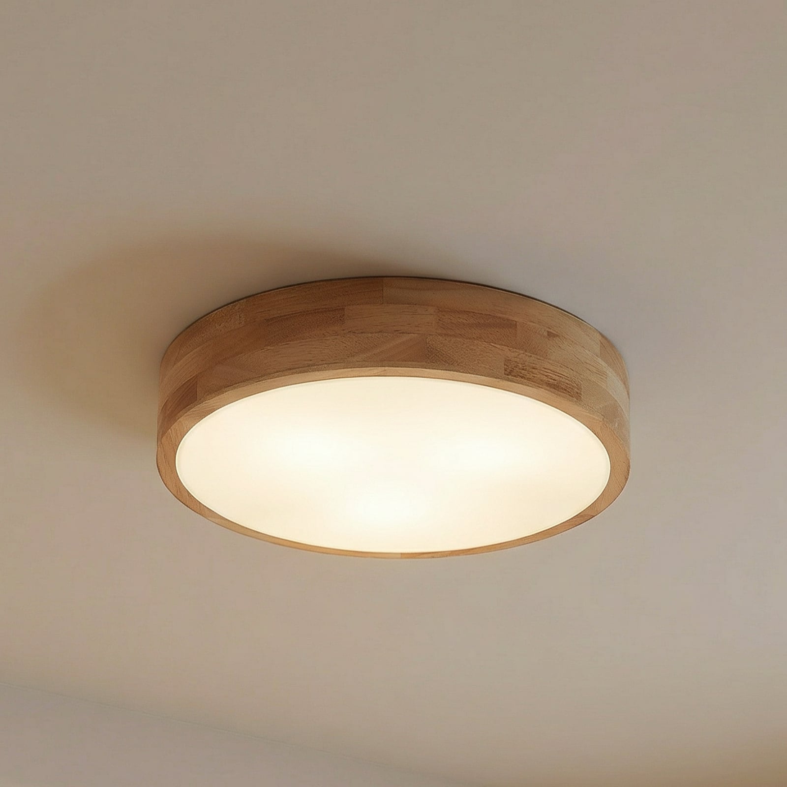 Lindby Deckenlampe Hängeleuchte Tanju LED Leuchte dimmbar Holz Ø40cm weiß 3-flg - 4251911729047