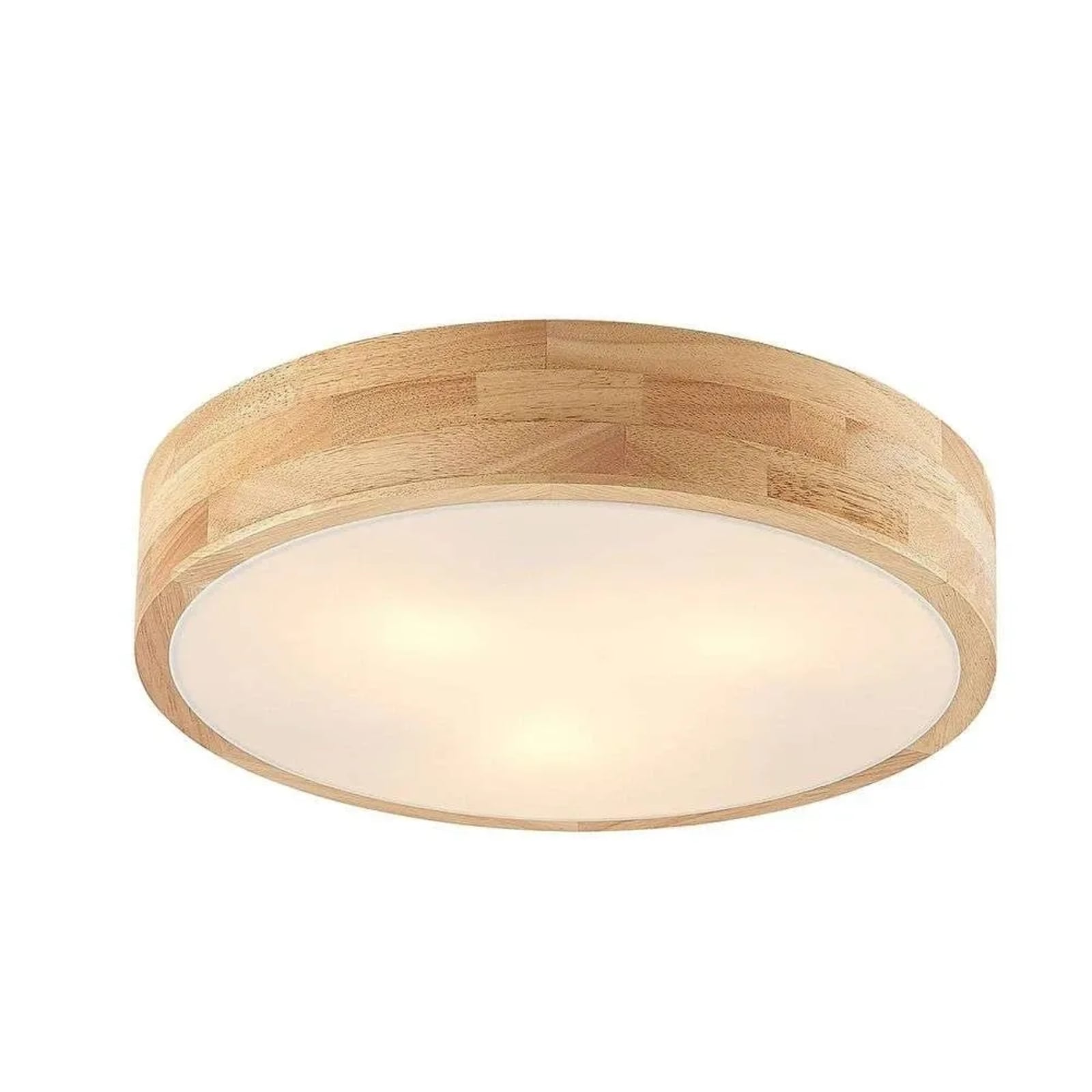 Lindby Deckenlampe Hängeleuchte Tanju LED Leuchte dimmbar Holz Ø40cm weiß 3-flg - 4251911729047