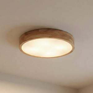 B-Ware Lindby Deckenlampe Leuchte Tanju LED Lampe dimmbar Kautschukholz Ø50cm hell
