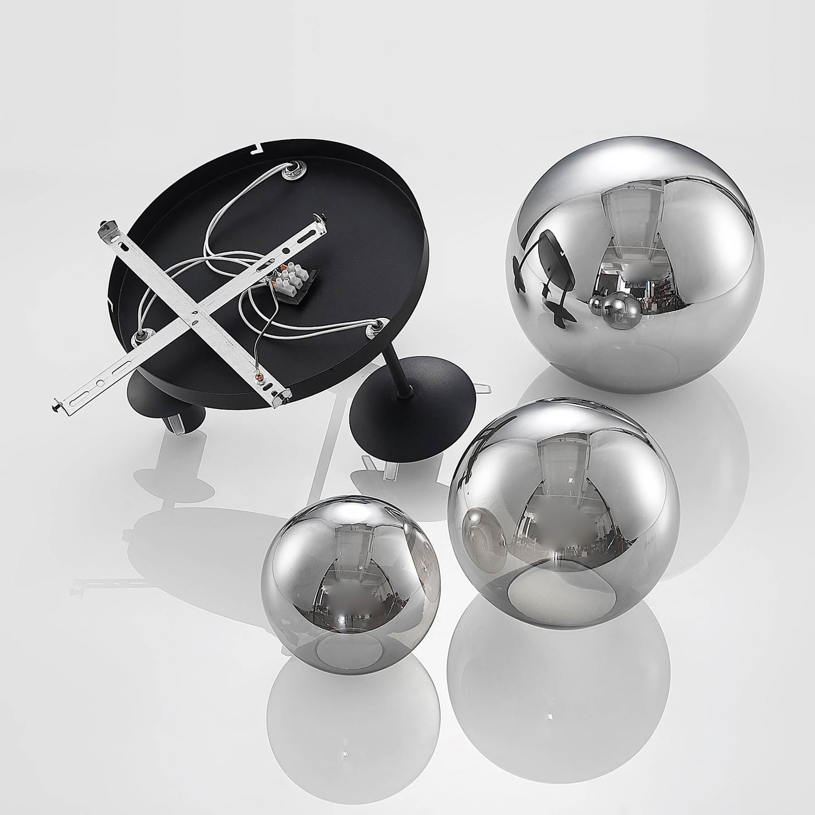 Lindby Deckenleuchte Teeja LED Deckenlampe Leuchte dimmbar grau Ø47cm 3-flammig - 4251911746013