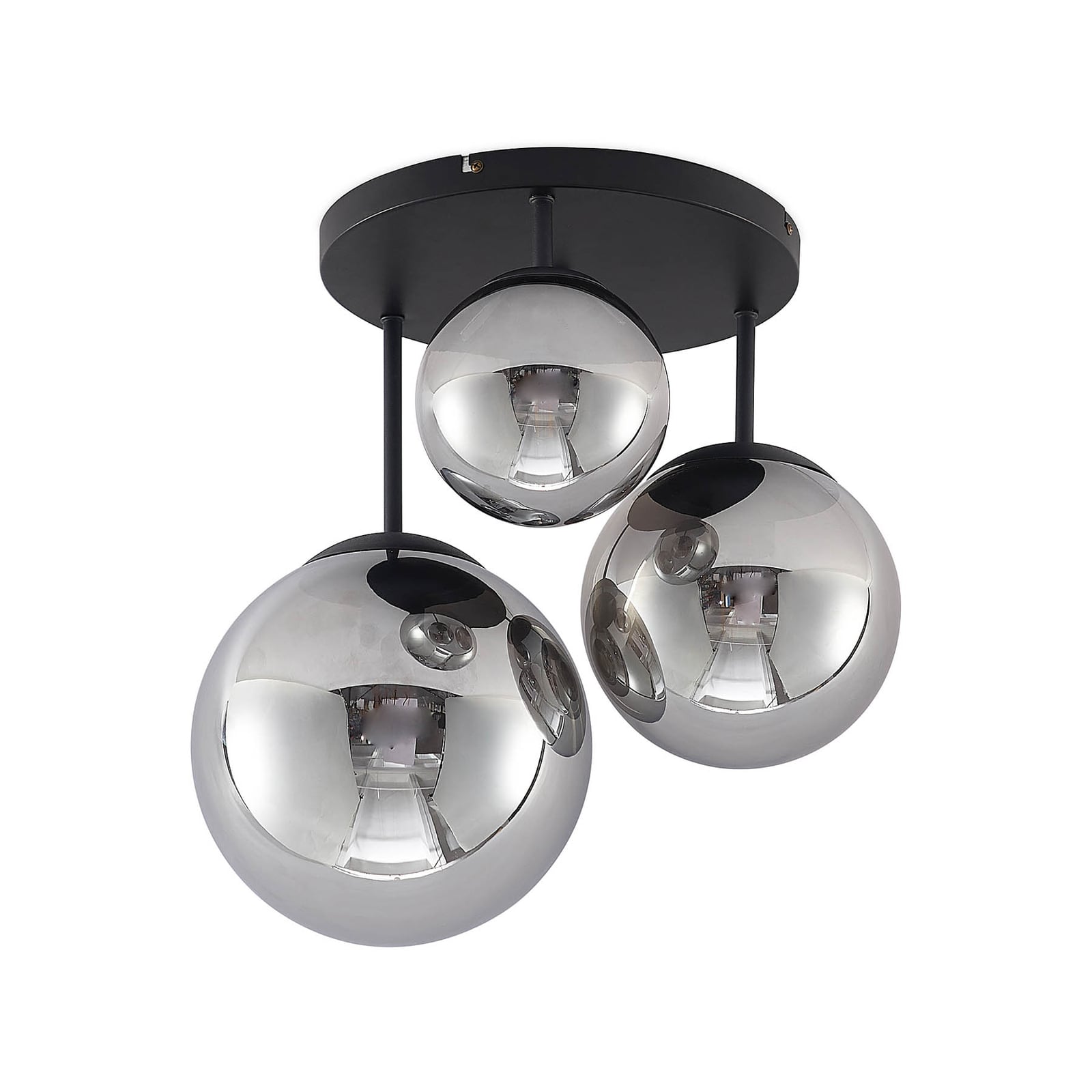 Lindby Deckenleuchte Teeja LED Deckenlampe Leuchte dimmbar grau Ø47cm 3-flammig - 4251911746013