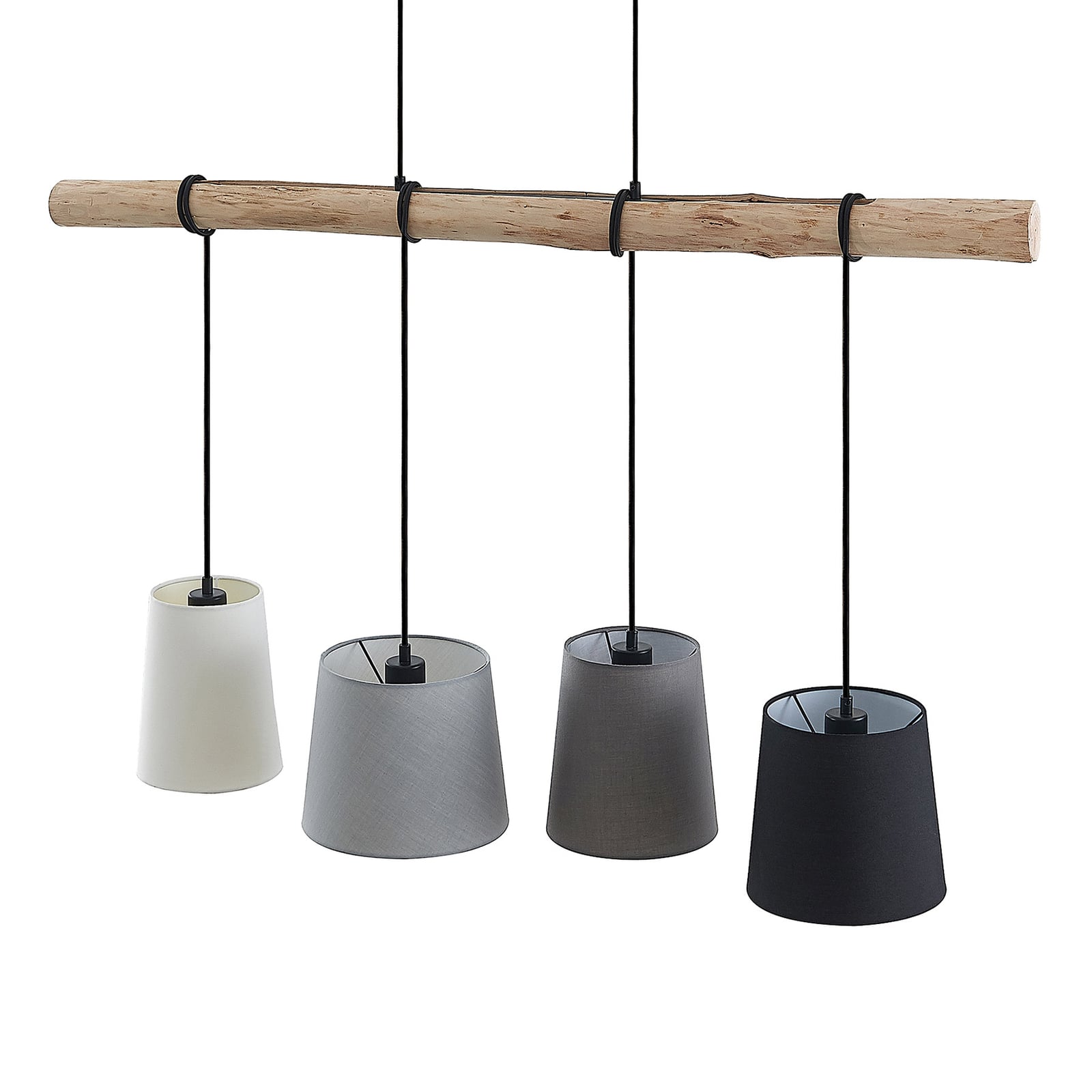 Lindby Hängeleuchte Hinai LED Pendelleuchte dimmbar schwarz grau weiß 116cm - 4251911724646