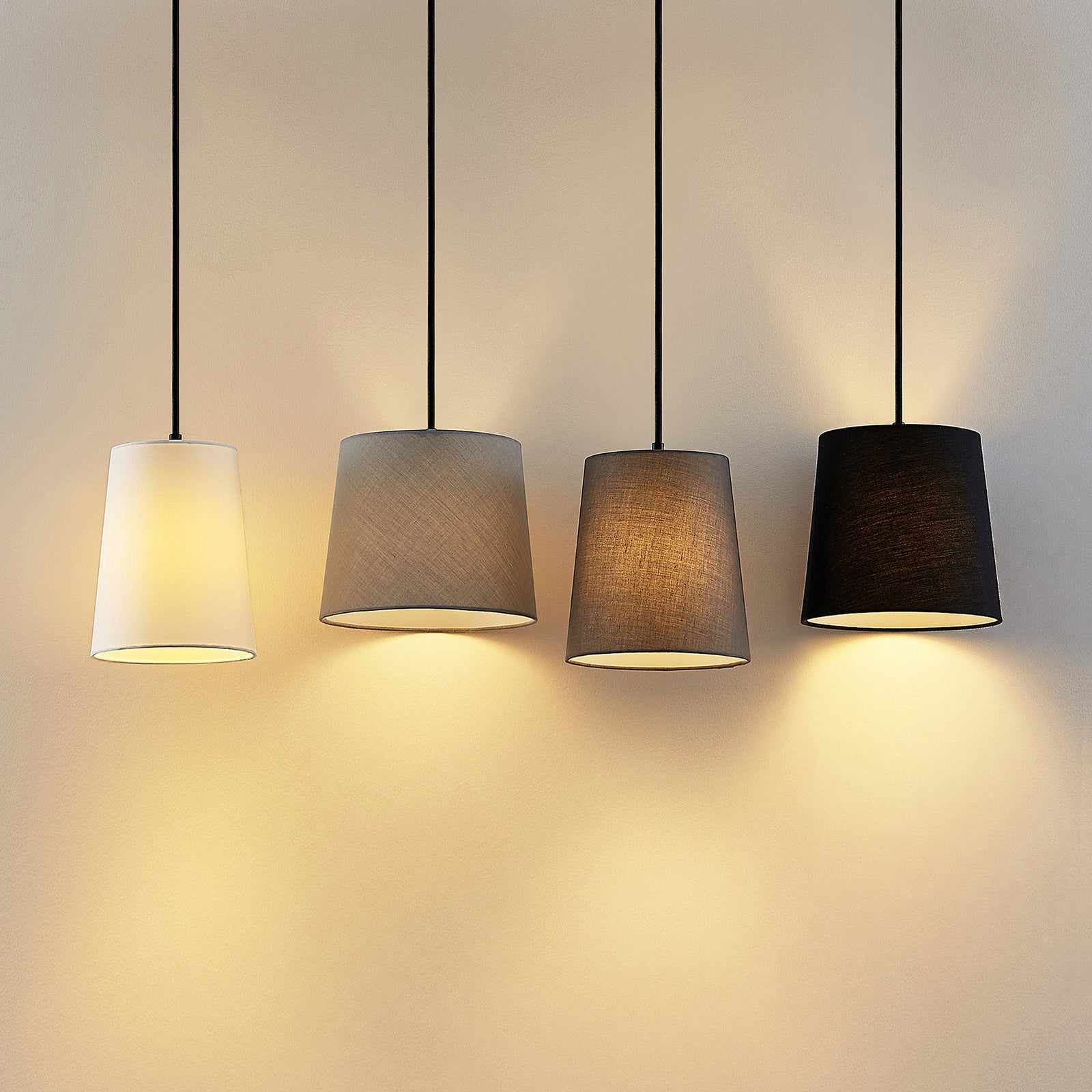 Lindby Hängeleuchte Hinai LED Pendelleuchte dimmbar schwarz grau weiß 116cm - 4251911724646