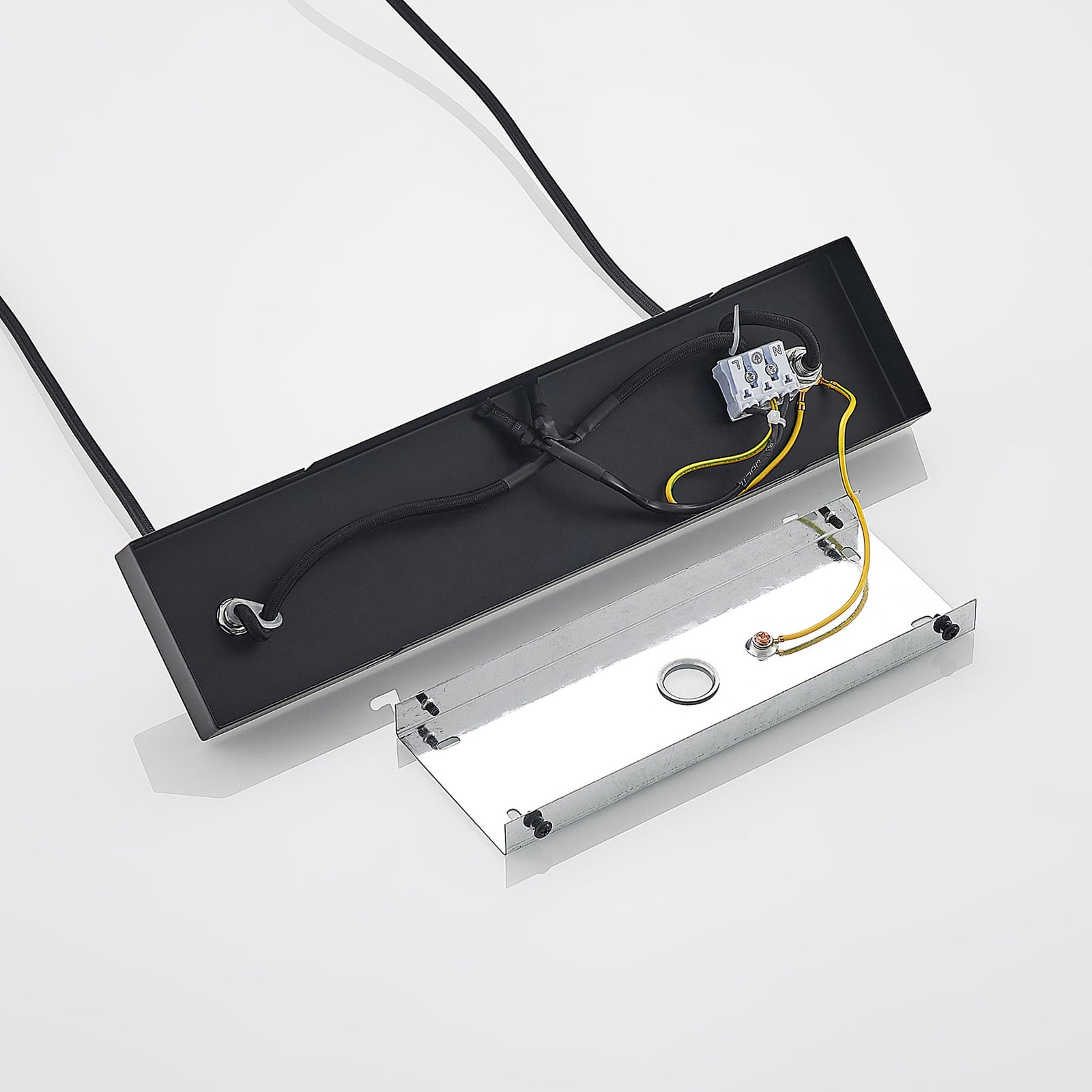 Lindby Hängeleuchte Hinai LED Pendelleuchte dimmbar schwarz grau weiß 116cm - 4251911724646