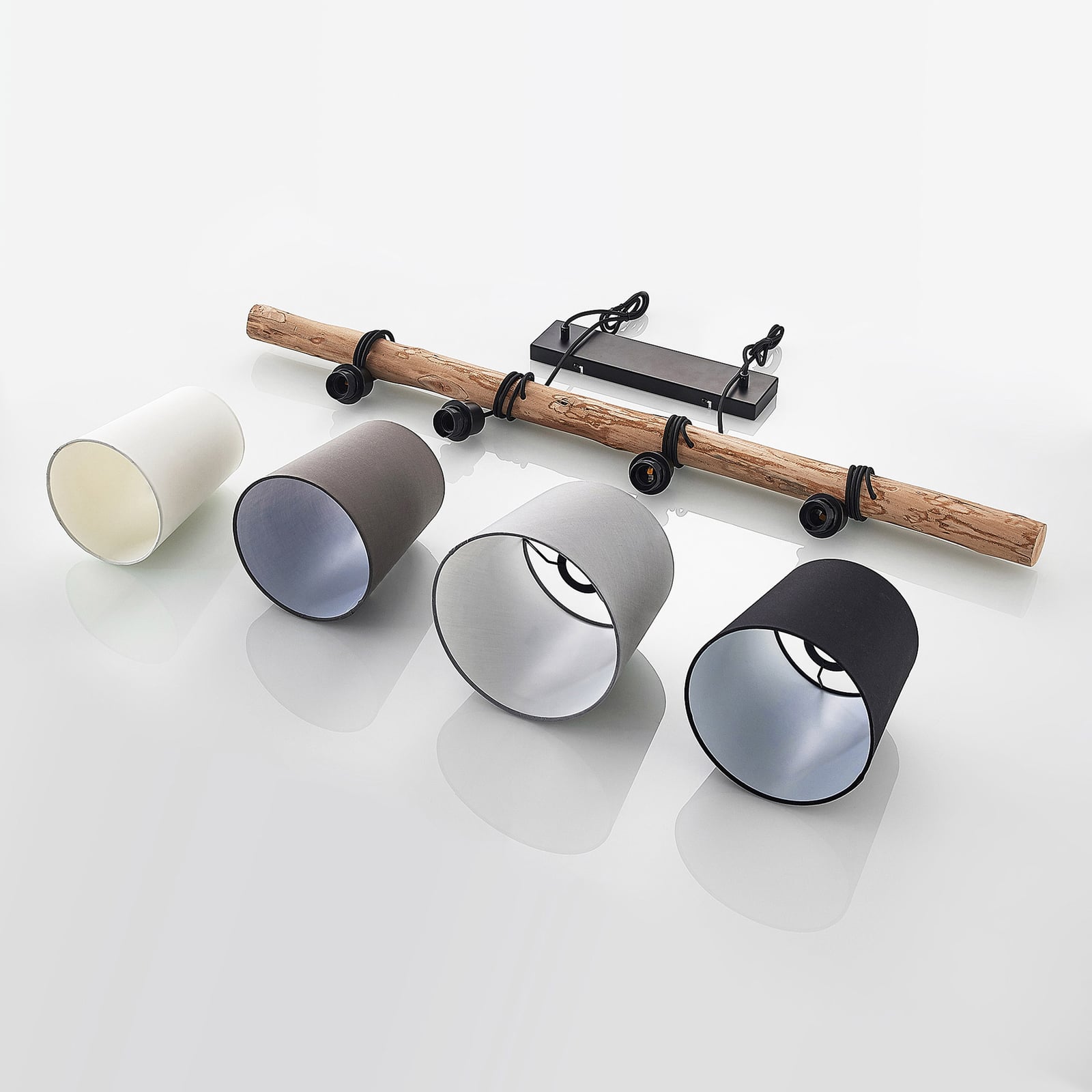 Lindby Hängeleuchte Hinai LED Pendelleuchte dimmbar schwarz grau weiß 116cm - 4251911724646