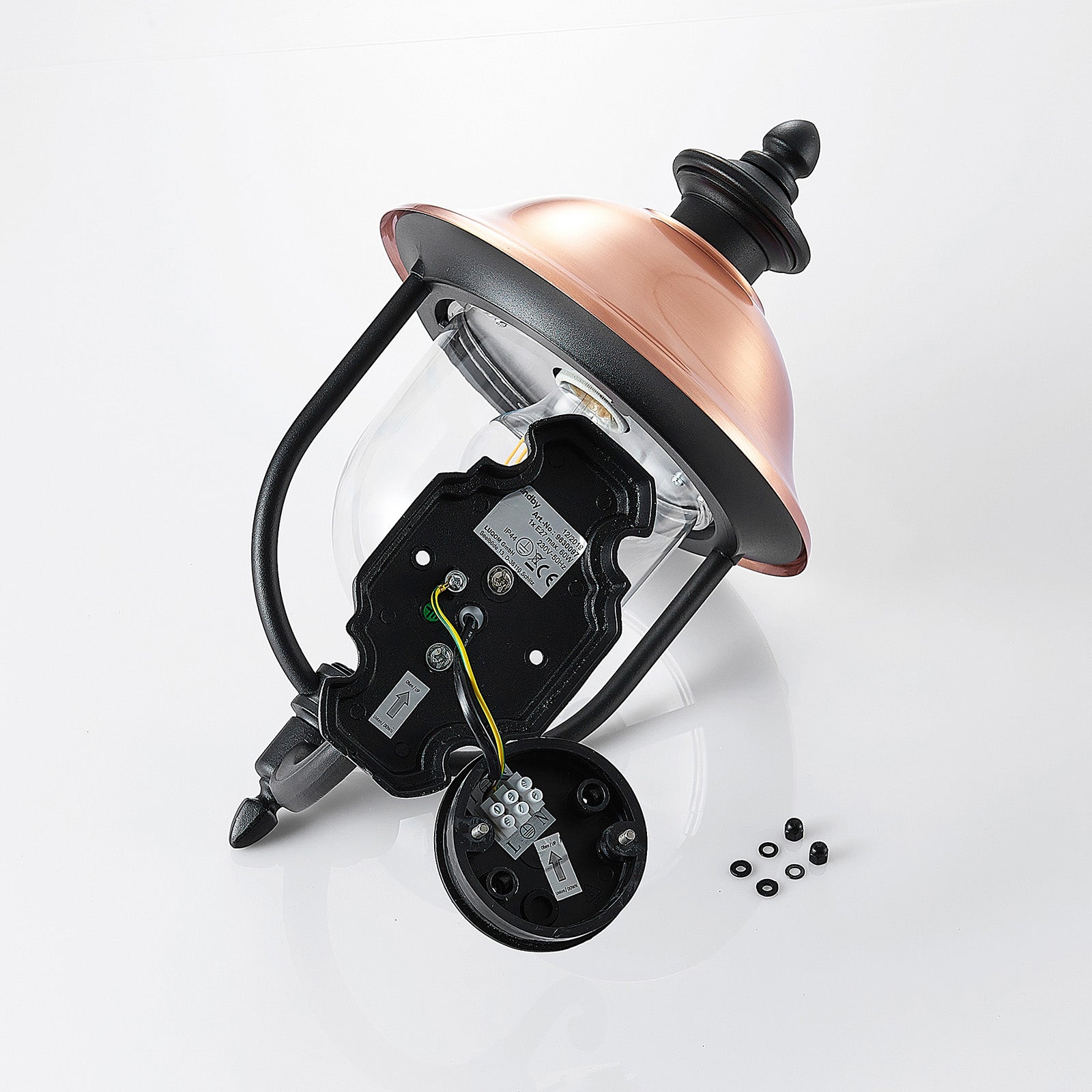Lindby Außenwandleuchte Clint LED Gartenlampe Wandleuchte seewasserfest kupfer - 4251096573510