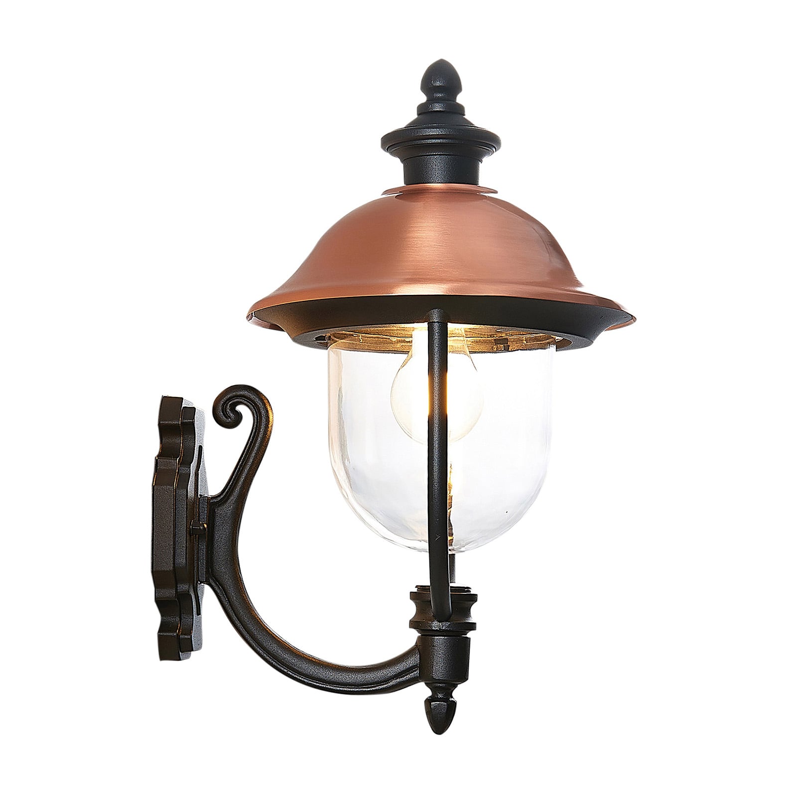 Lindby Außenwandleuchte Clint LED Gartenlampe Wandleuchte seewasserfest kupfer - 4251096573510