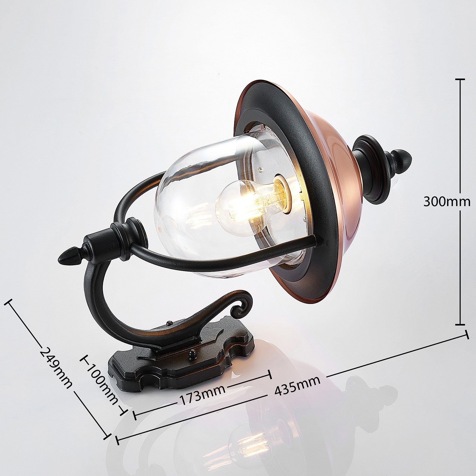 Lindby Außenwandleuchte Clint LED Gartenlampe Wandleuchte seewasserfest kupfer - 4251096573510