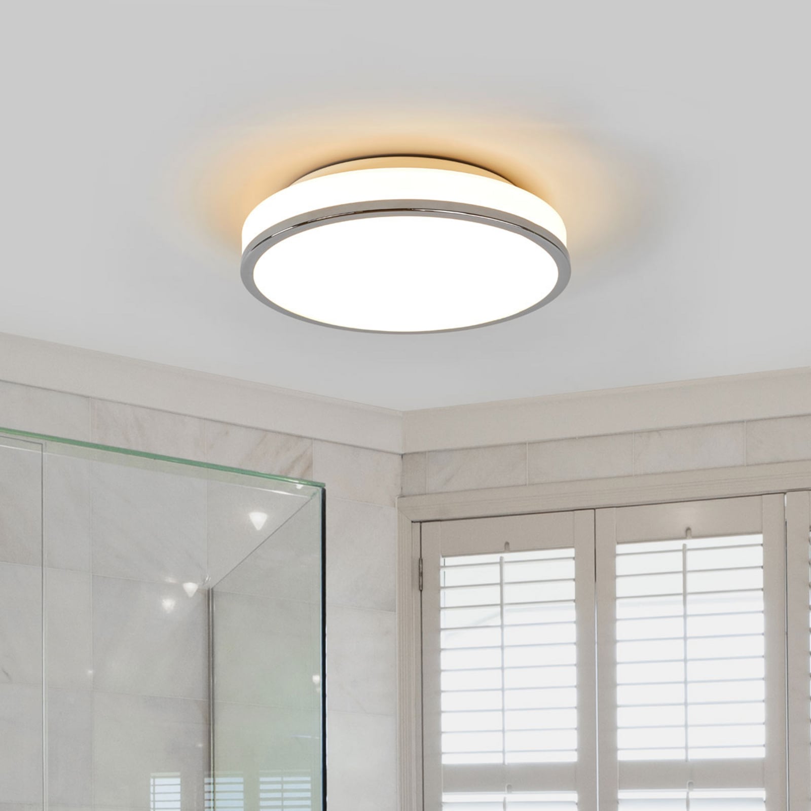 Lindby Deckenlampe Deckenleuchte Lyss LED Lampe Leuchte chrom Ø28cm IP44 - 4251096530575