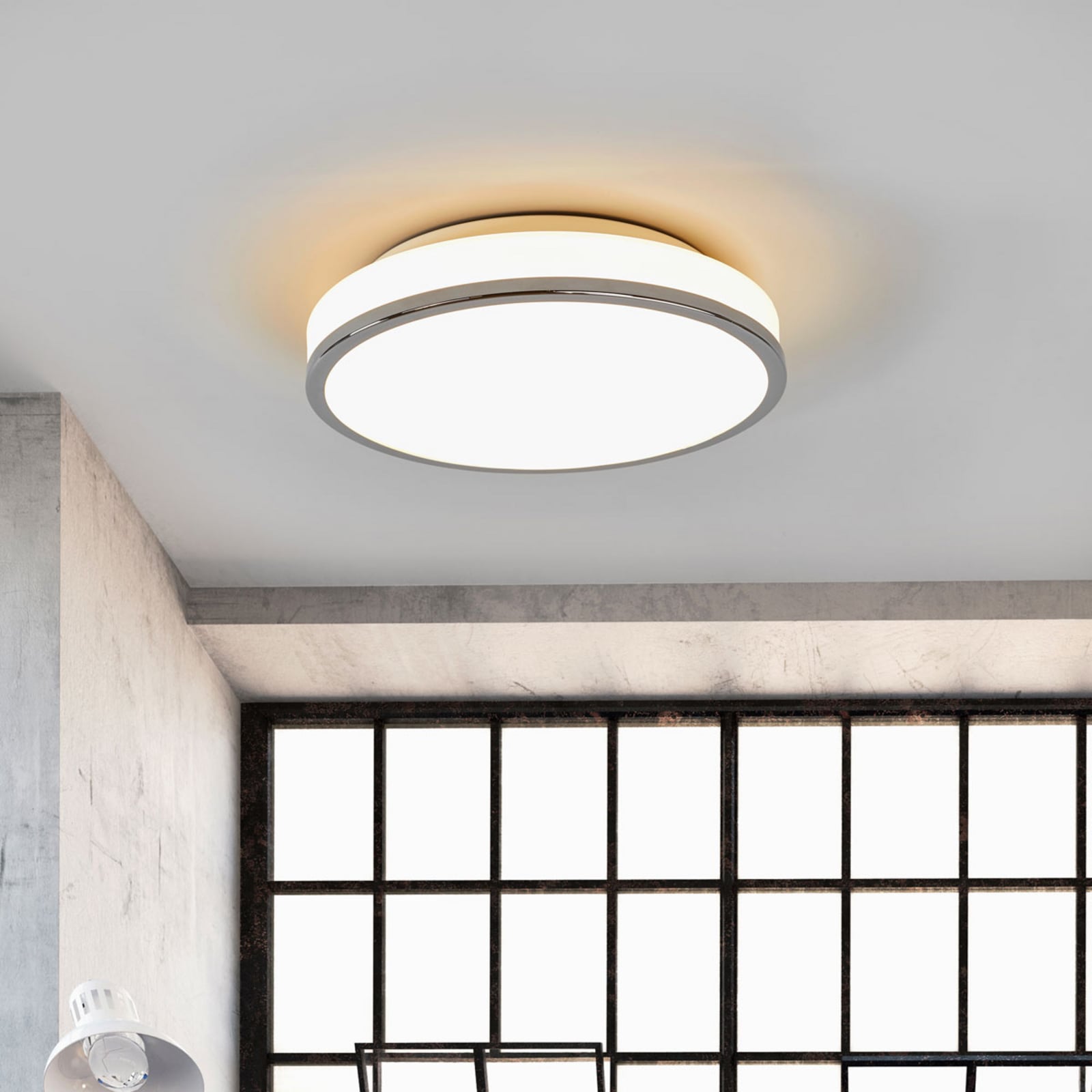 Lindby Deckenlampe Deckenleuchte Lyss LED Lampe Leuchte chrom Ø28cm IP44 - 4251096530575