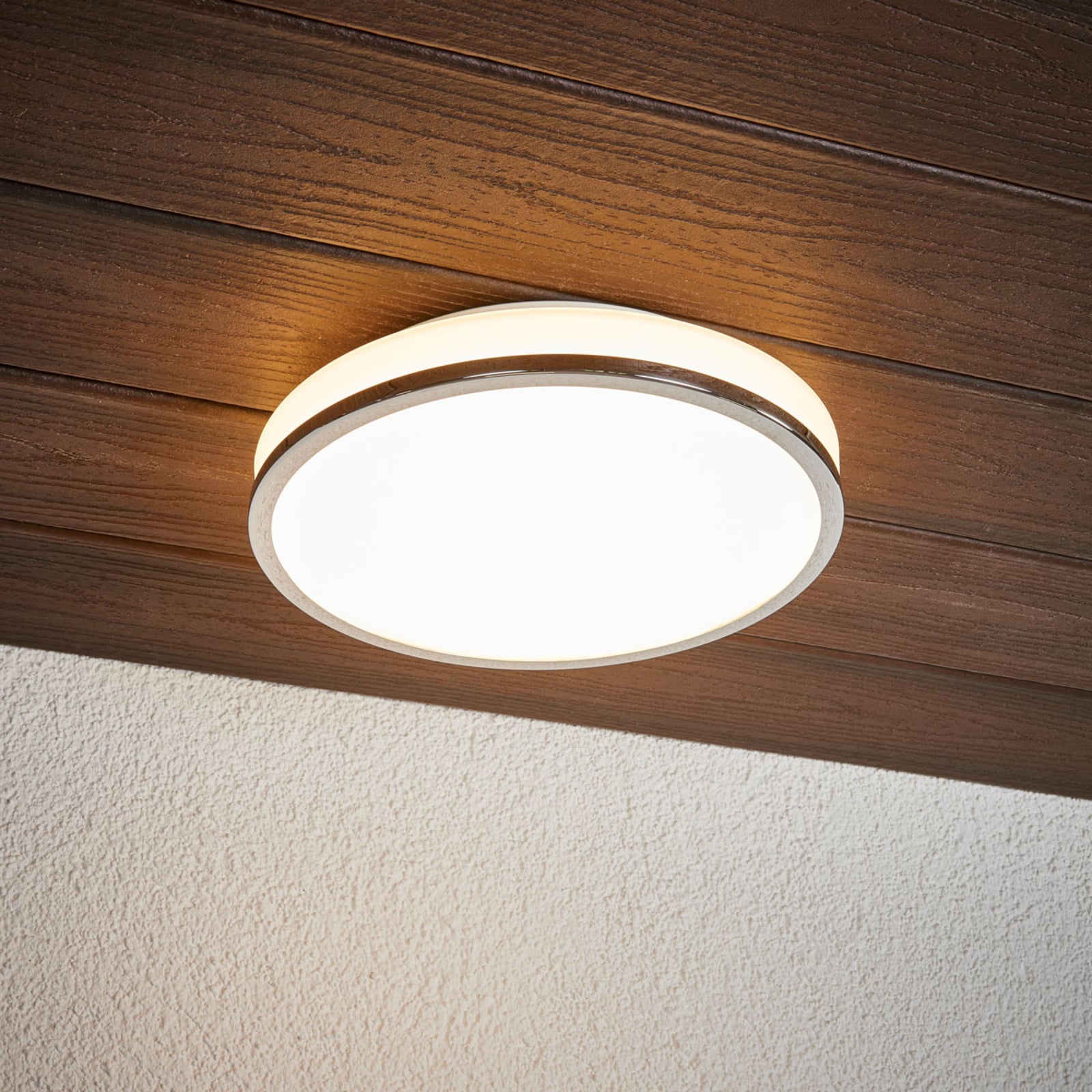 Lindby Deckenlampe Deckenleuchte Lyss LED Lampe Leuchte chrom Ø28cm IP44 - 4251096530575