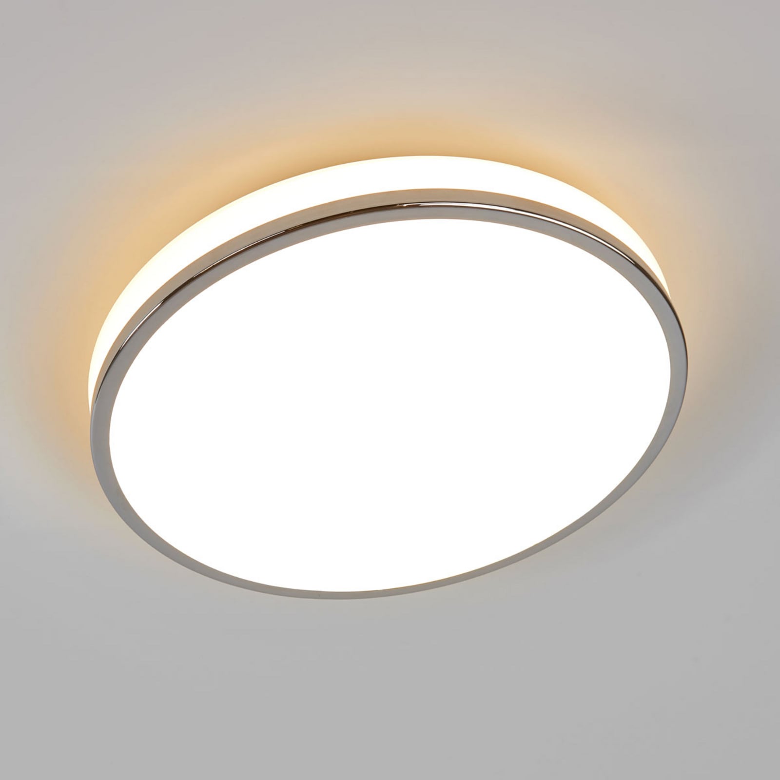 Lindby Deckenleuchte Lyss LED Lampe Badezimmerleuchte chromfarben IP44 Ø34cm - 4251096530582
