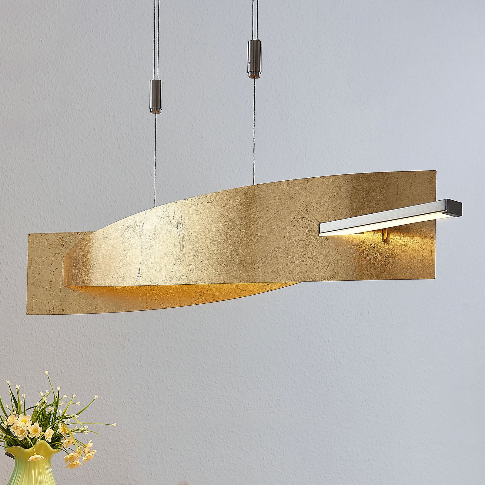 Lucande Hängeleuchte Pendelleuchte Marija LED dimmbar goldfarben 101cm Leuchte - 4251096552683