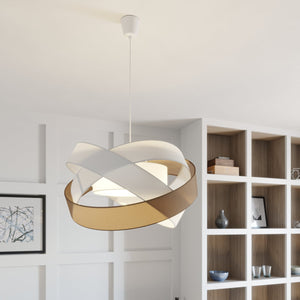 B-Ware Lindby Pendelleuchte Hängeleuchte Simaria LED Lampe Pendellampe braun grau weiß