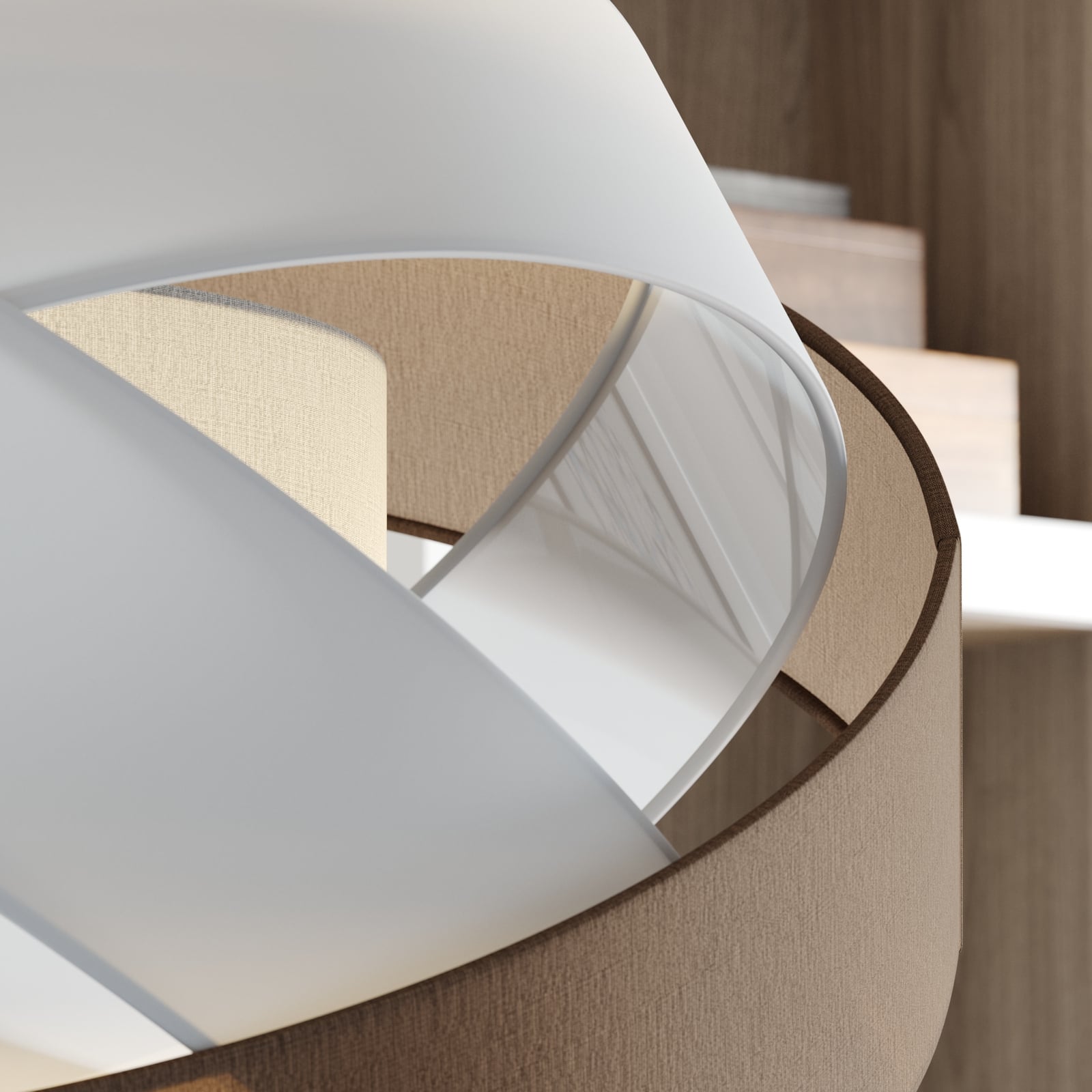 Lindby Pendelleuchte Hängeleuchte Simaria LED Lampe Pendellampe braun grau weiß - 4251096571264