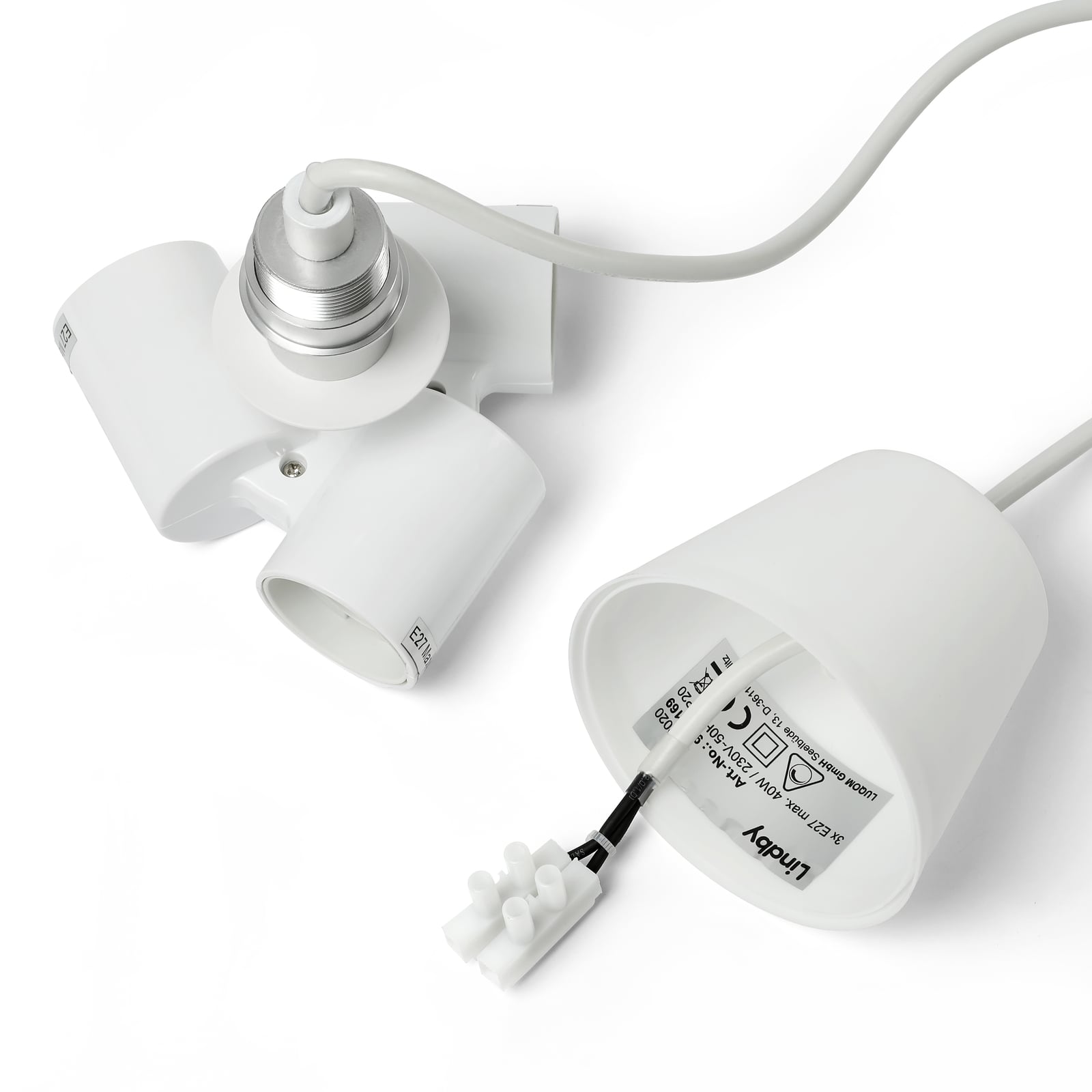 Lindby Pendelleuchte Hängeleuchte Simaria LED Lampe Pendellampe braun grau weiß - 4251096571264