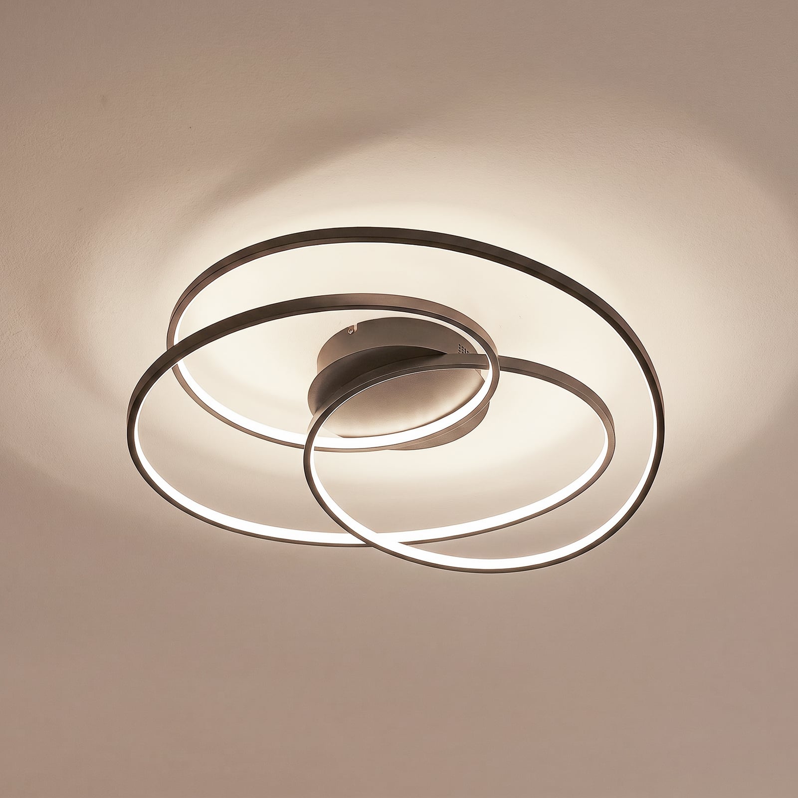 Lindby Deckenleuchte Kateryna LED dimmbar Hängeleuchte Lampe schwarz Ø60cm - 4251911707311