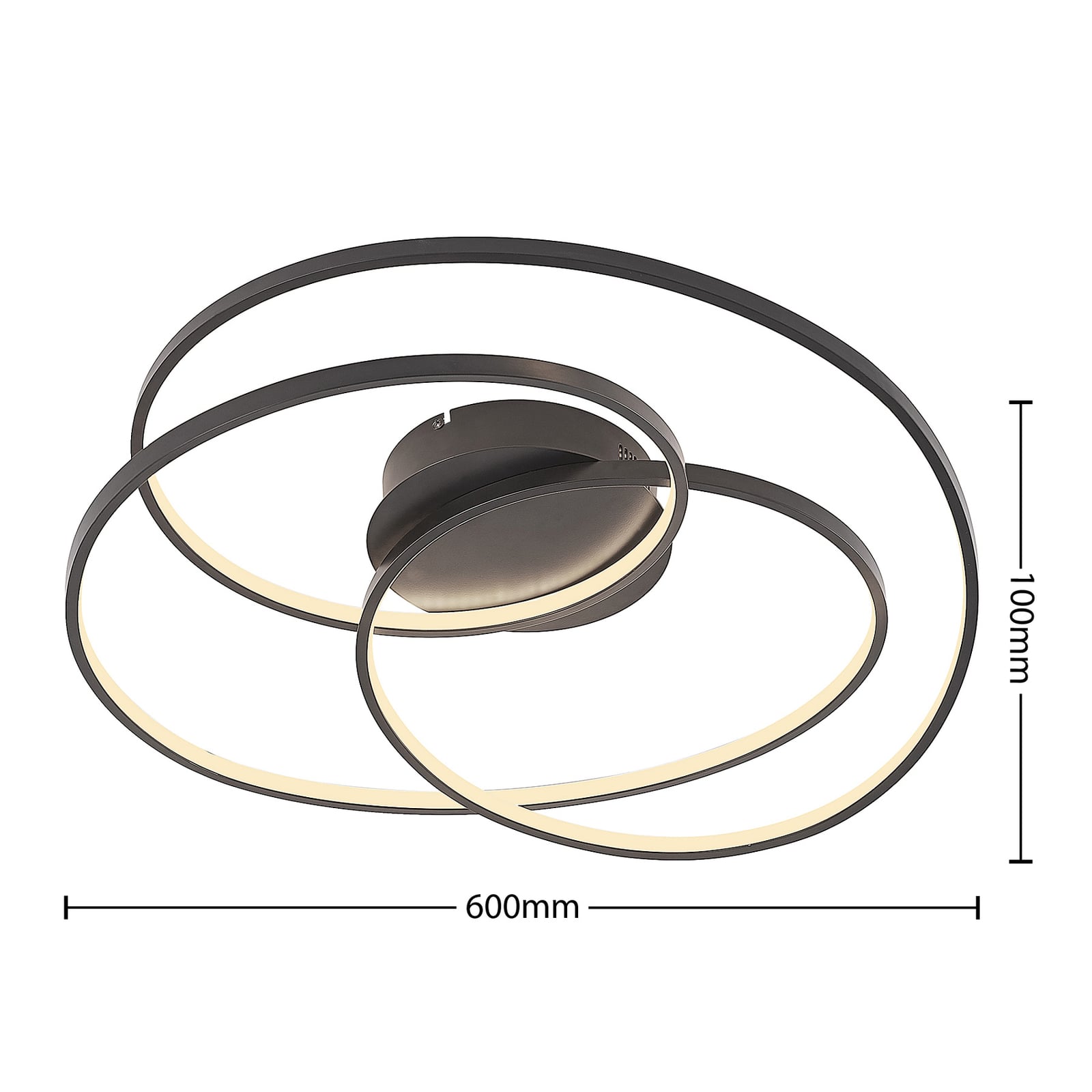 Lindby Deckenleuchte Kateryna LED dimmbar Hängeleuchte Lampe schwarz Ø60cm - 4251911707311