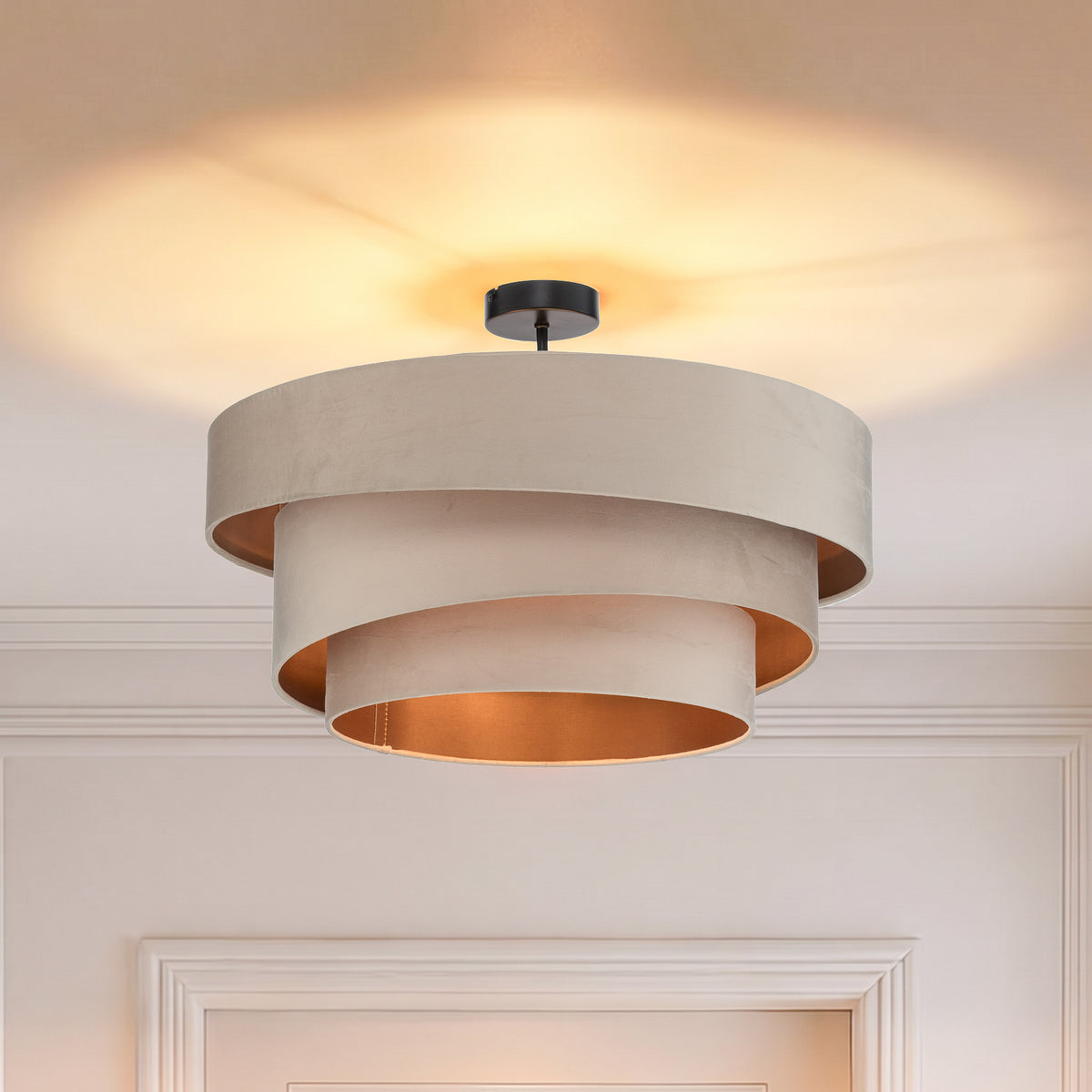 Lindby Deckenlampe Jusari LED dimmbar 3-flammig Lampe Leuchte E27 creme Ø56cm - 4251911745832