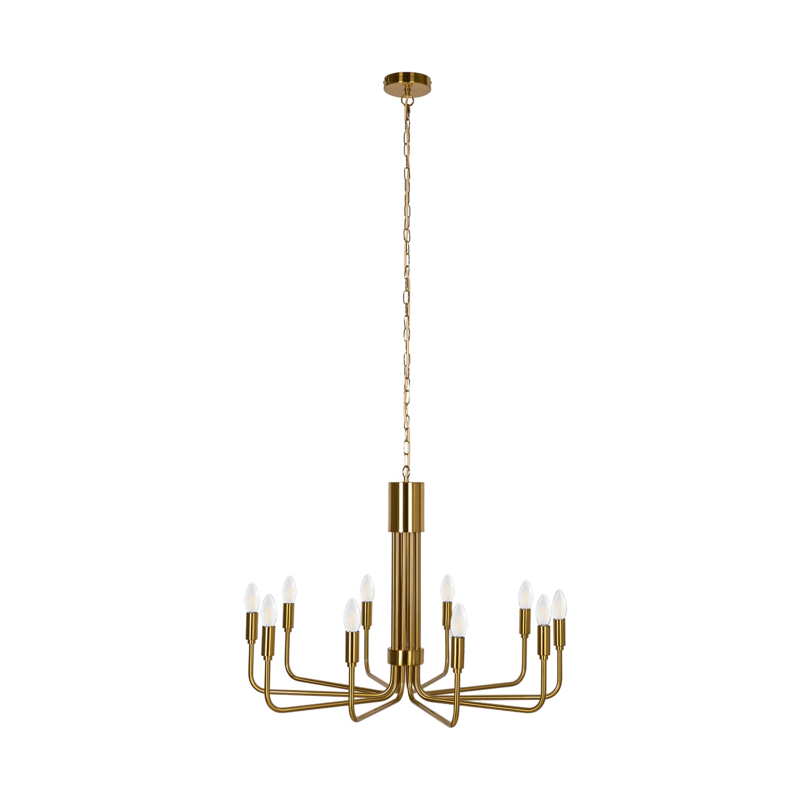 Lindby Kronleuchter Elanova Hängelampe 10-flg LED dimmbar messing Ø80cm 51,5cm - 4251911745856