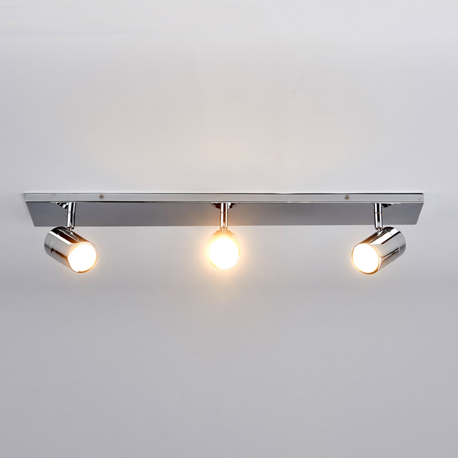 Lindby Deckenleuchte Dejan LED Lampe 3-flg dimmbar chrom IP44 65x9cm Badezimmer - 6291106550887