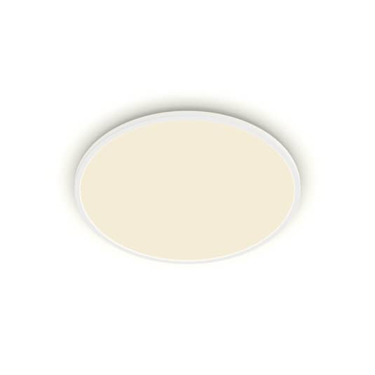 Plafonnier LED Philips Superslim, panneau lumineux IP44, Ø 24,5 cm, blanc 