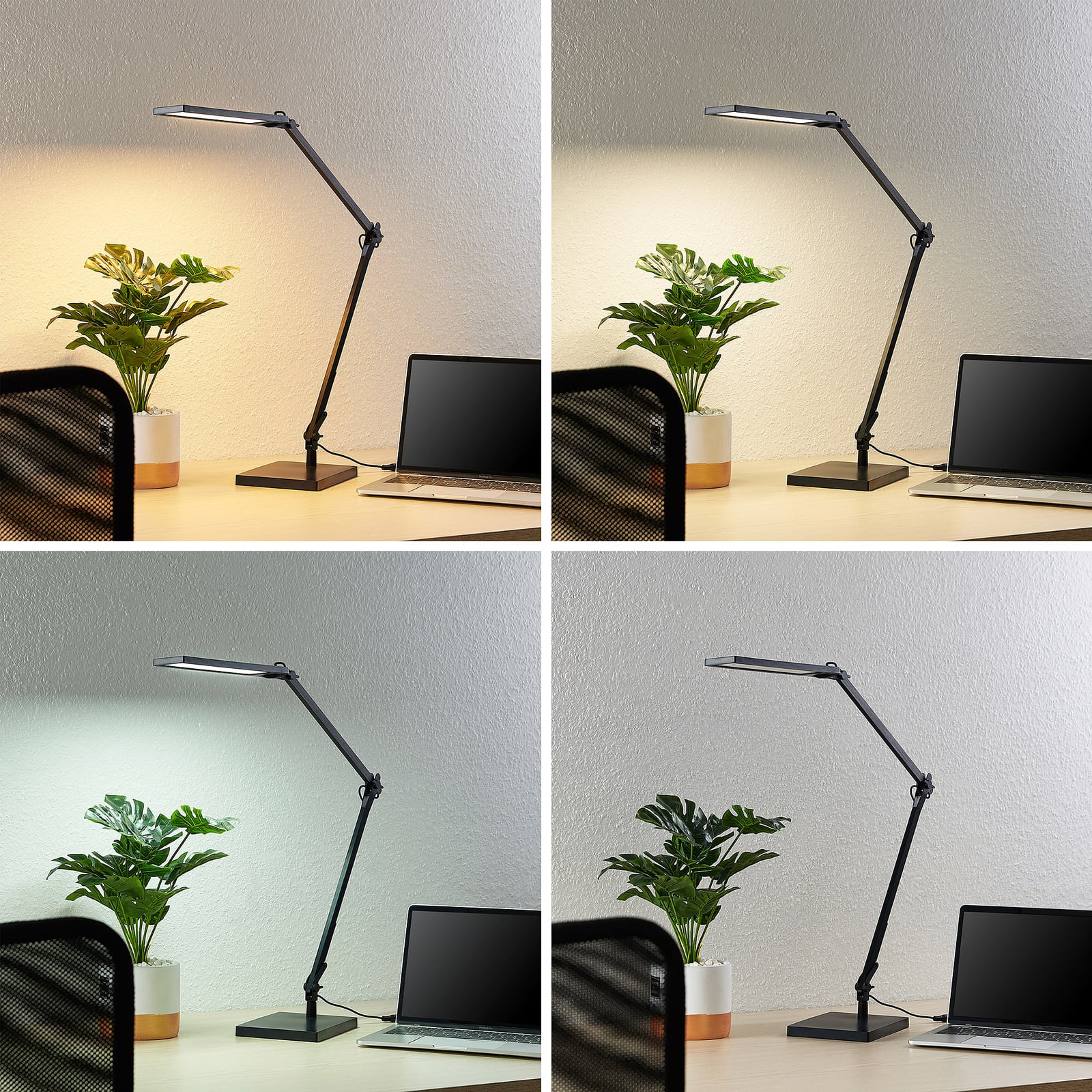 Lindby Tischlampe Antisa LED dimmbar CCT schwarz höhenverstellbar 1000 Lumen - 4251096589177