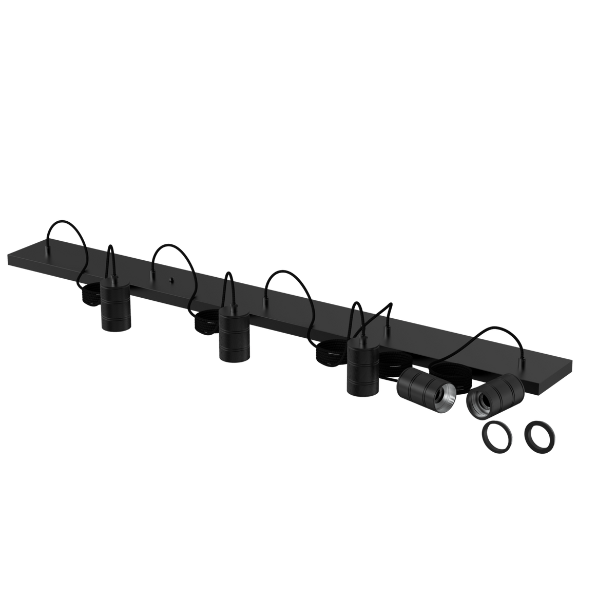 Calex Kabelset Lampenfassung E27 Deckenlampe 5x 14 x 130 cm Schwarz - 965247
