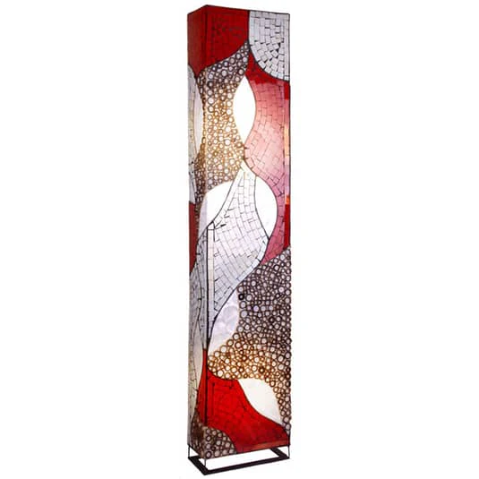 Woru Stehleuchte Lampe Marius 150 Cm Weiß Braun Metall Muscheln Wohnzimmer B-Ware - 9655273