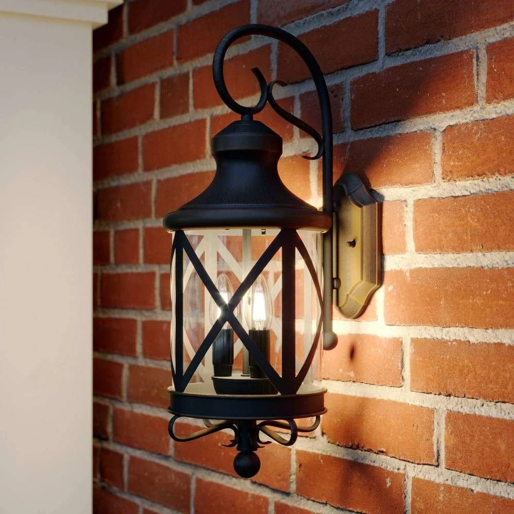 B-Ware Lucande Marcellino Wandleuchte Leuchte Außenwandleuchte Braun Led E14 3 Flammig