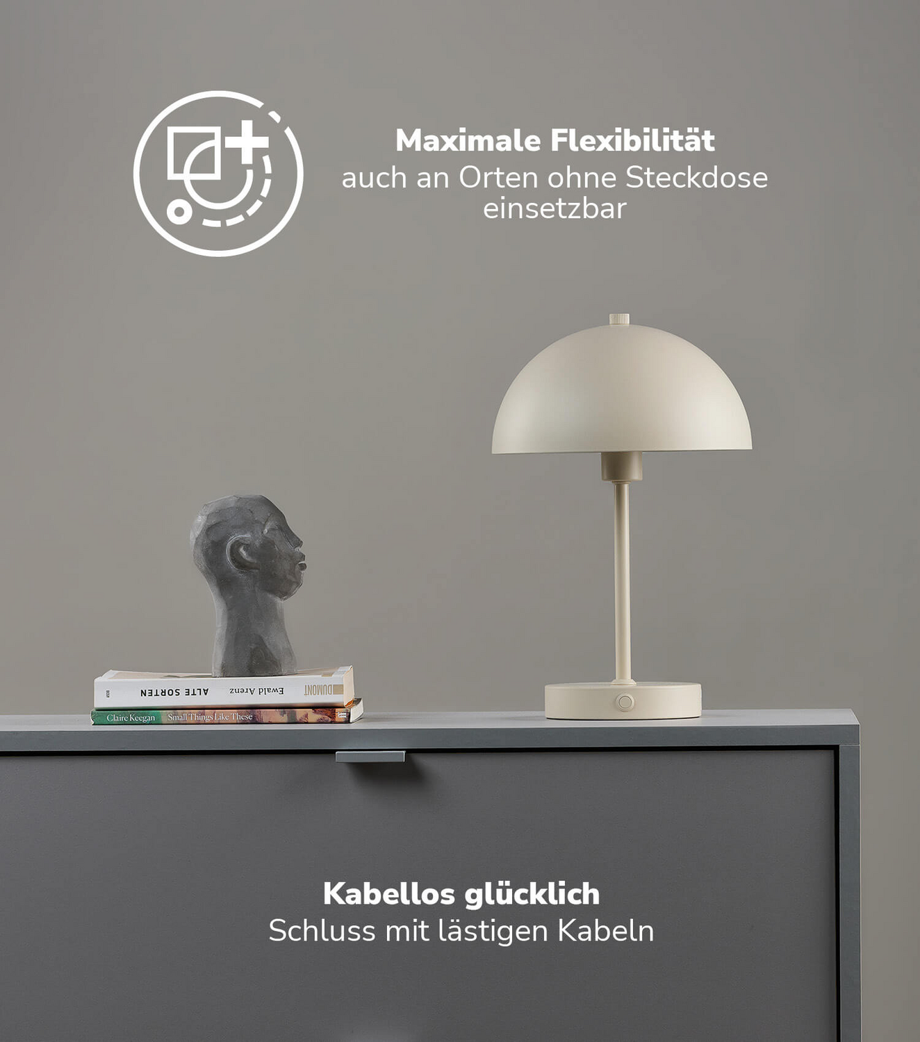 Mokebo Led Tischlampe Kabellos, Akku Tischleuchte Dimmbar & Aufladbar Mit Usb372 B-Ware