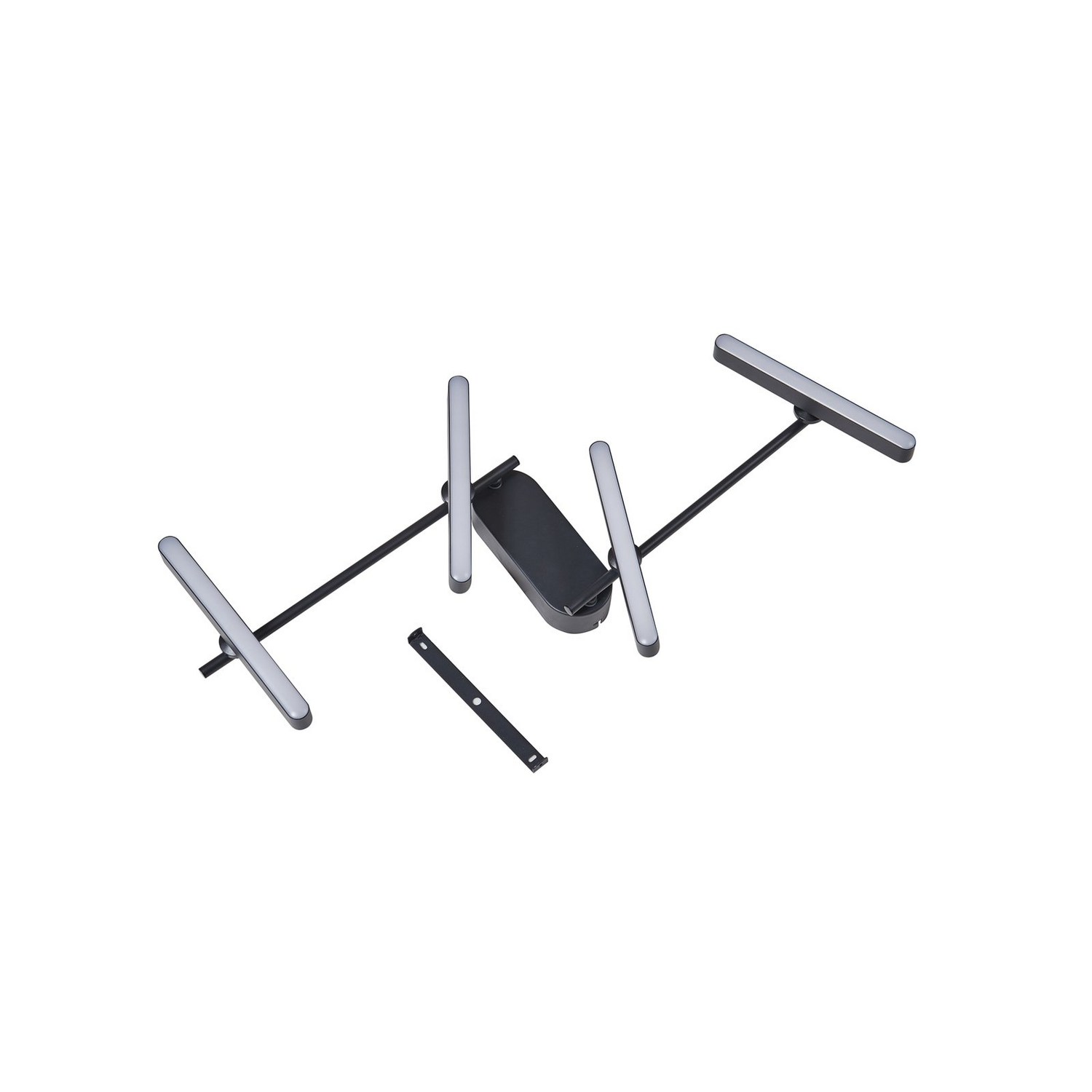 B-Ware Lindby Led Deckenleuchte Eldrin Deckenlampe Deckenlicht 4 Flg. Schwarz Metall