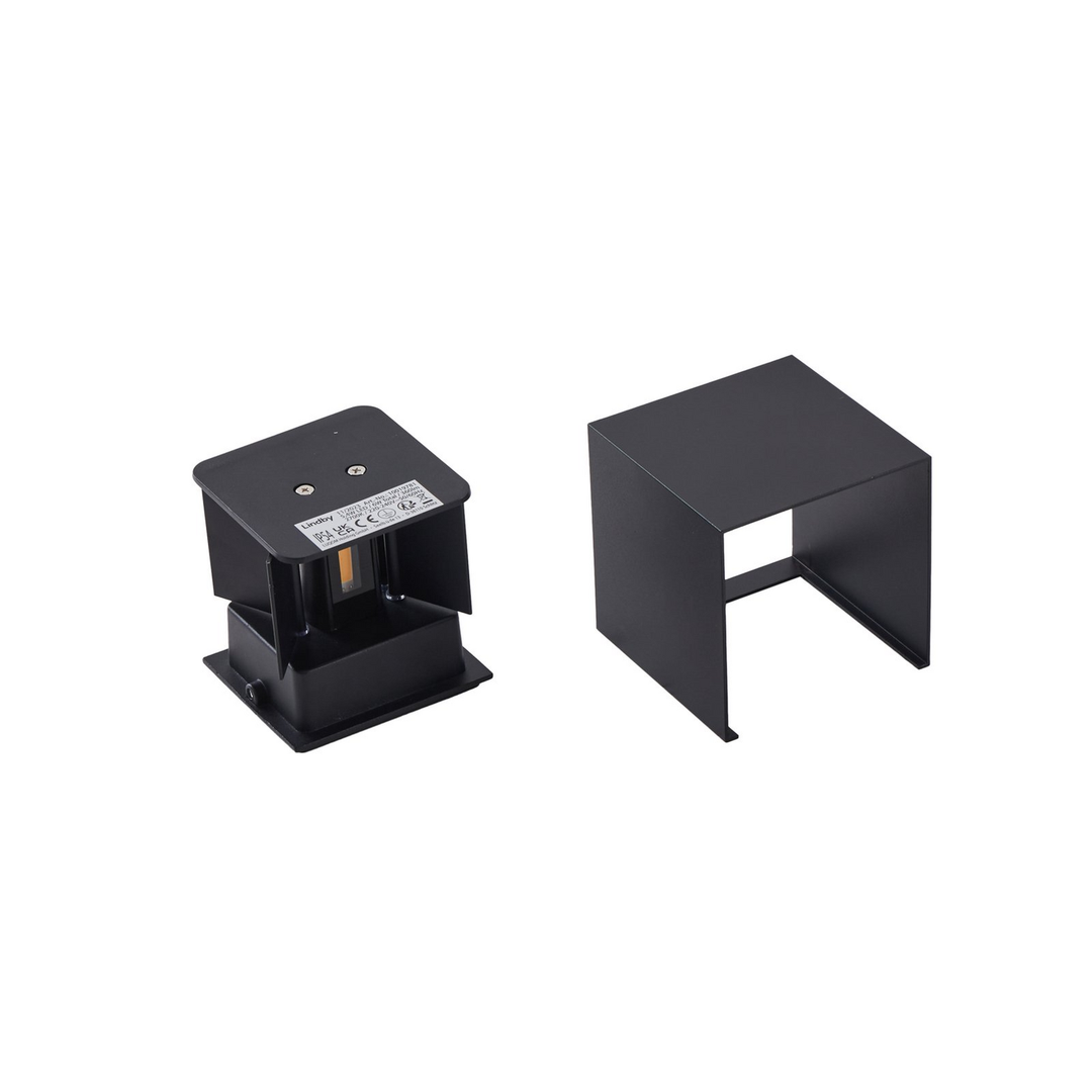 Lindby Led Außenwandleuchte Nivar Eckig Schwarz Metall Wandleuchte Lampe Spot B-Ware