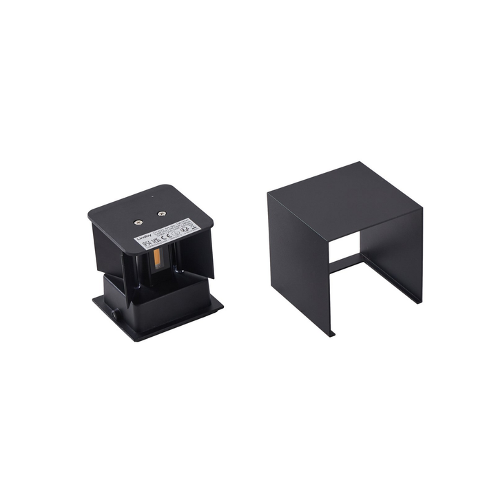 Lindby Led Außenwandleuchte Nivar Eckig Schwarz Metall Wandleuchte Lampe Spot B-Ware