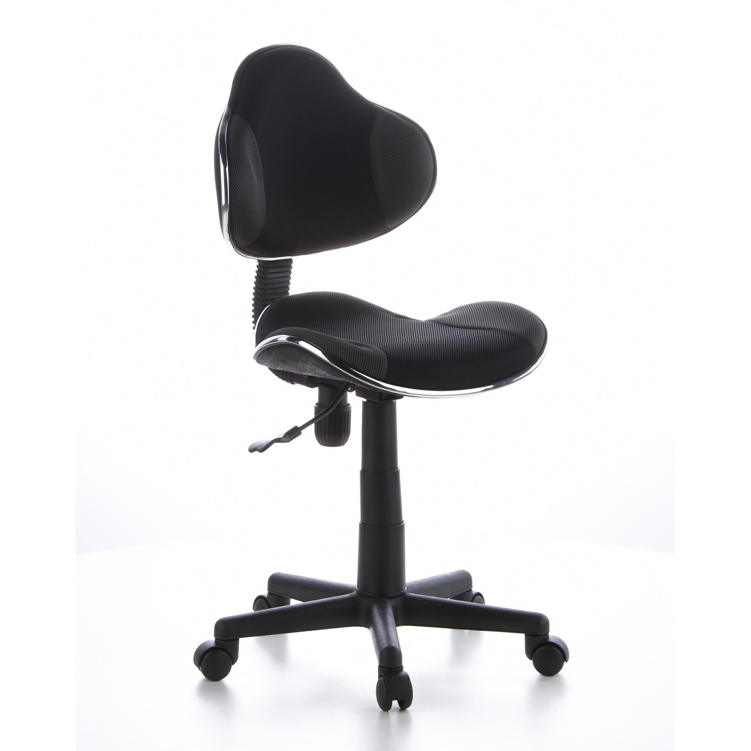 Chaise de bureau enfant Kiddy Gti 2 en tissu noir et gris, de qualité B (Hjh Office).