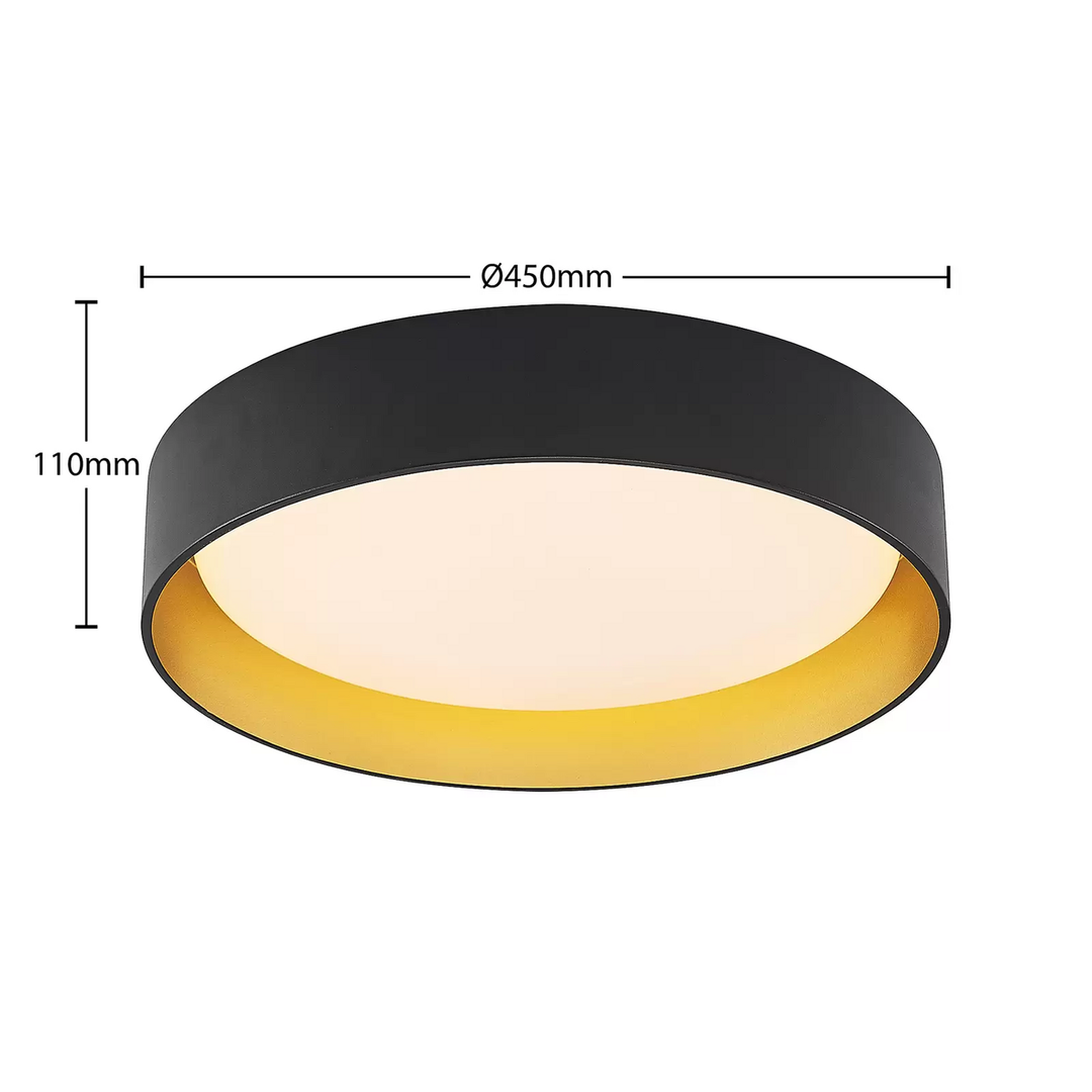 Lindby Gracjan LED-Deckenleuchte CCT schwarz gold Deckenlampe Leuchte Lampe LED