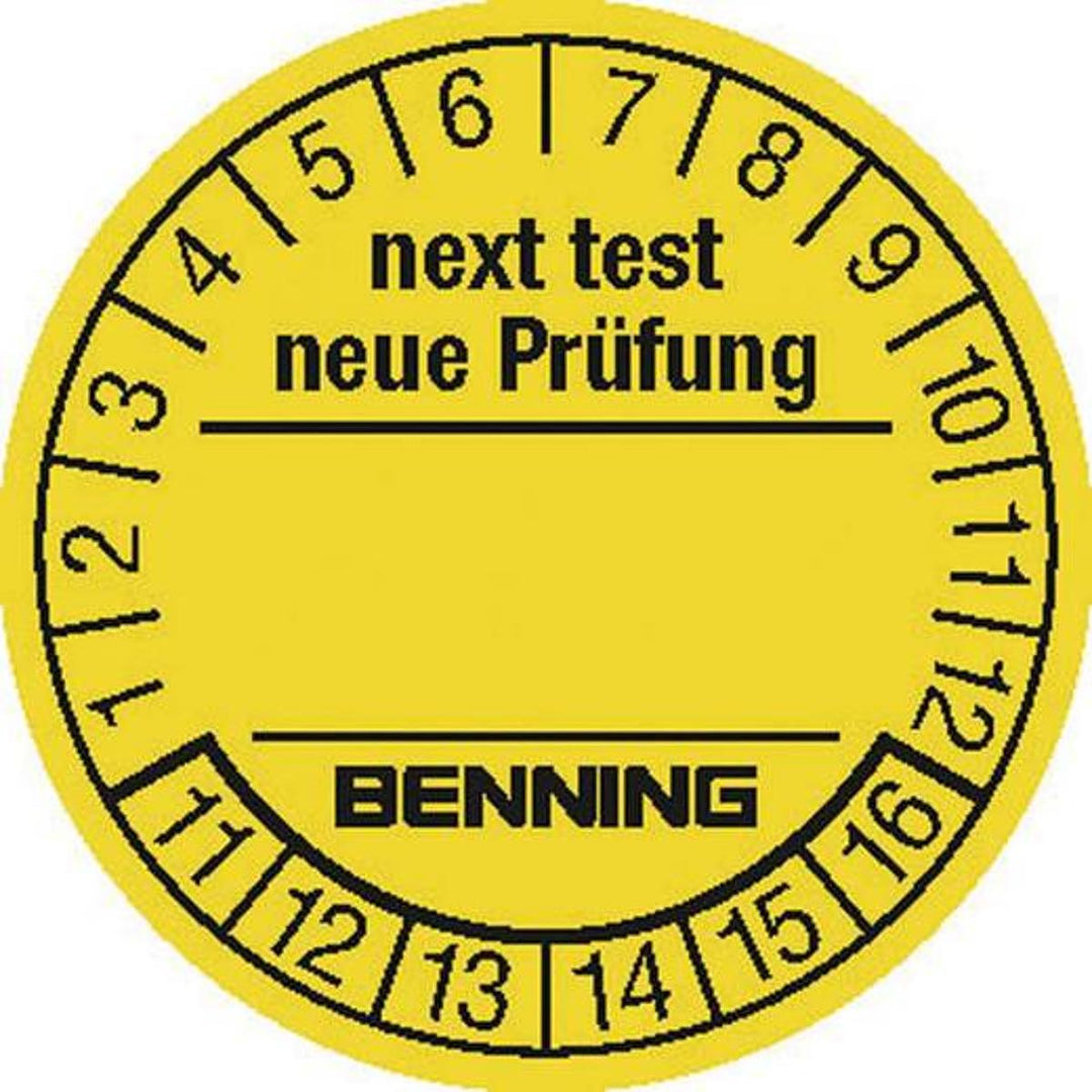 Benning Prüfplaketten Gerätetester 756212 (Ø) 30 mm Nächste Prüfung 300 Stück