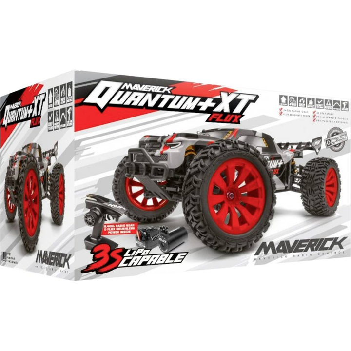 Maverick Quantum+ Xt Flux 3 S 1/10 4 Wd Stadium Truck Red Brushless Defektware D-Ware