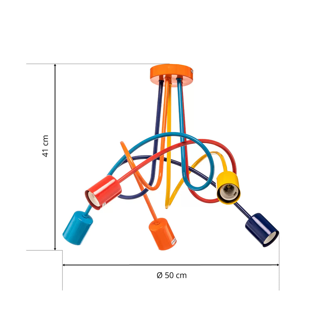 Euluna Deckenlampe Deckenleuchte Licht Lampe Leuchte E27 Tarnow fünfflammig bunt