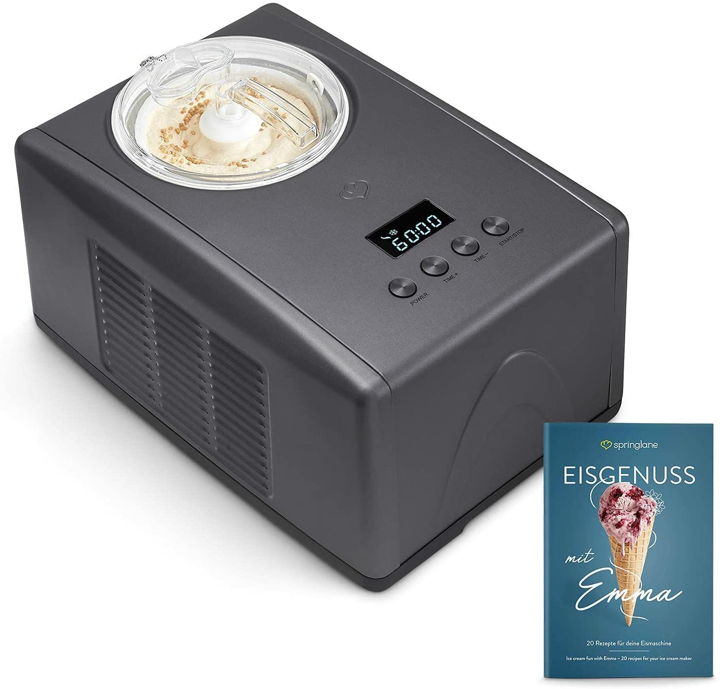 Springlane Eismaschine Emma Eisbereiter Eiscrememaschine Eis Kompressor 1,5 L B-Ware