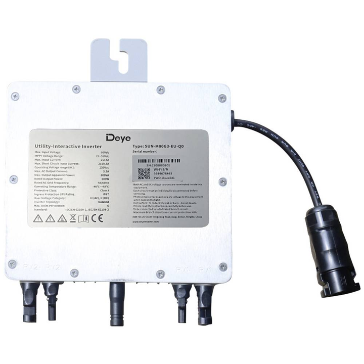Deye Microwechselrichter Sun M80 G3 Eu Q0 800 W 60 V   230 V/Ac 800 W Wechselrichter B-Ware