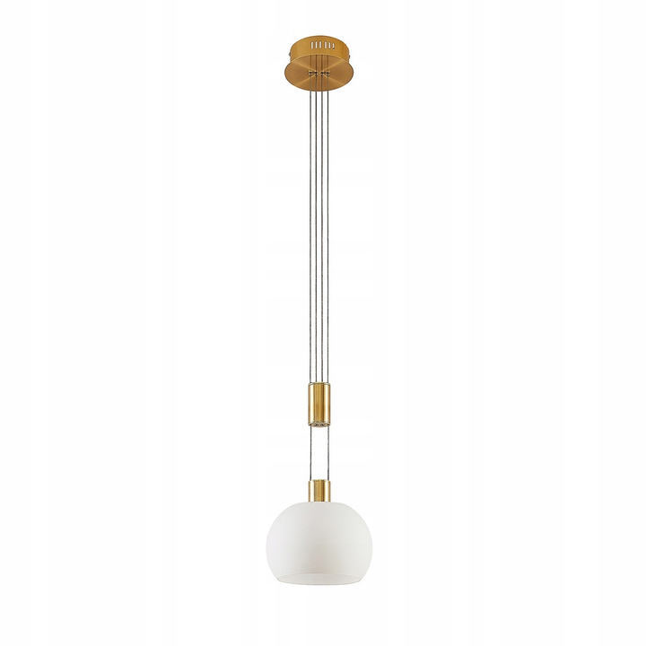 Lindby Aurell LED-Pendellampe  Pendelleuchte Hängelampe Lampe Glas 1-fl. messing