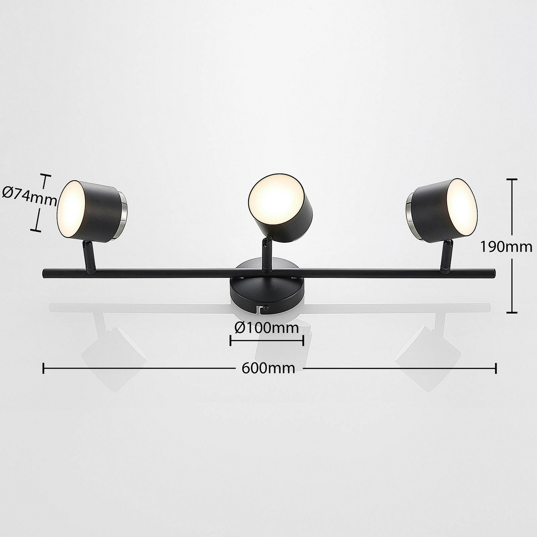 Lindby Marrie LED-Strahler Deckenstrahler Deckenlampe Deckenleuchte 3-fl schwarz