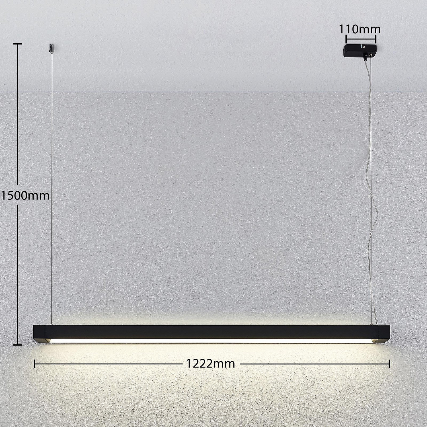 B-Ware Arcchio Cuna Led Pendelleuchte, Schwarz, Eckig 122cm Lampe Leuchte Pendelleuchte
